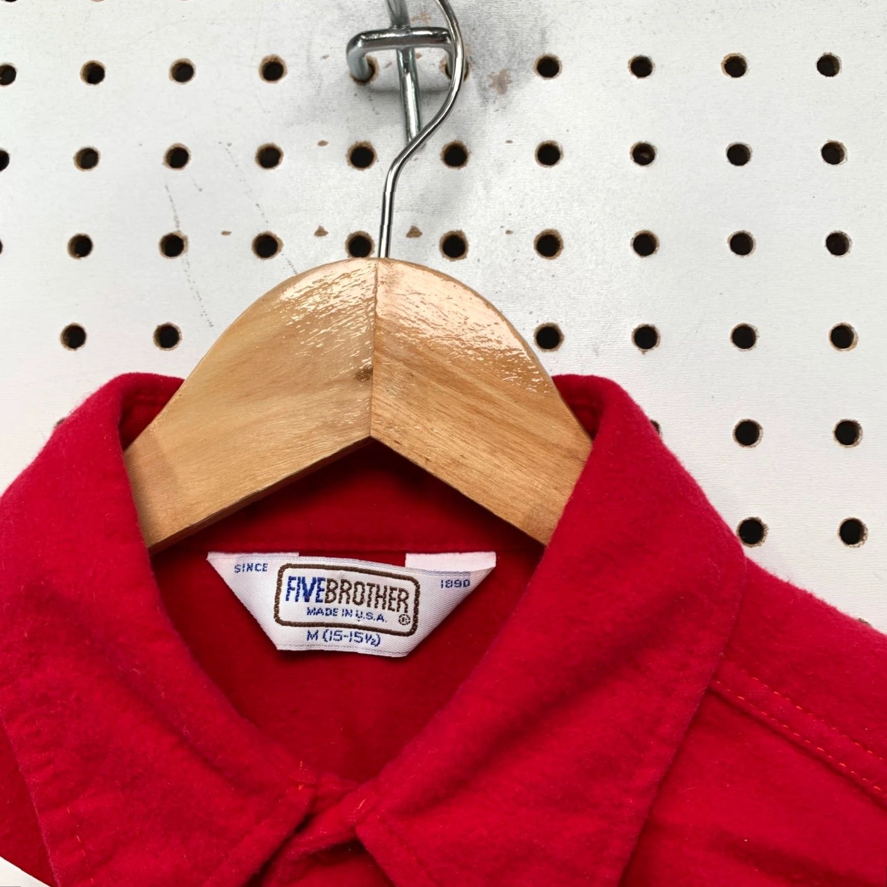 Vintage VINTAGE Five Brothers Chamois Button Shirt Mens Regular Large Red Long Sleeve USA Shirt Size US L / EU 52-54 / 3 - 3 Thumbnail