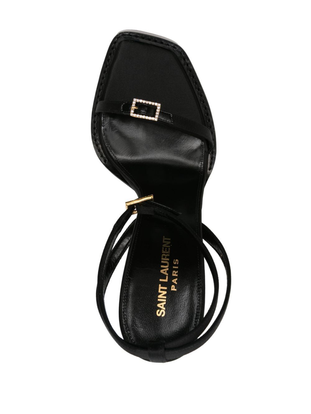 Saint Laurent Paris o1b1hav111224 Platz Platform Sandals in Black Size US 5 / IT 35 - 4 Thumbnail