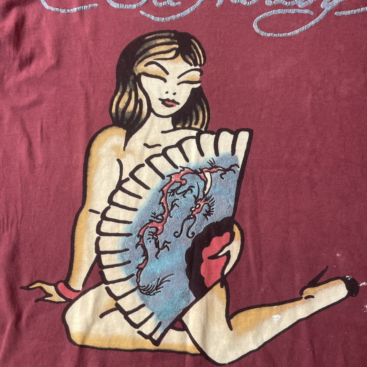 Ed Hardy vintage Ed Hardy maroon t-shirt Size US L / EU 52-54 / 3 - 3 Thumbnail