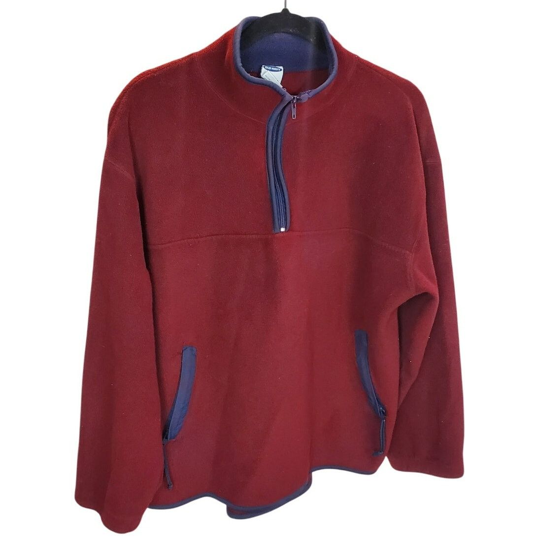 Old Navy Old Navy Red Half Zip Fleece Pullover Sweatshirt Size L Size US L / EU 52-54 / 3 - 2 Thumbnail
