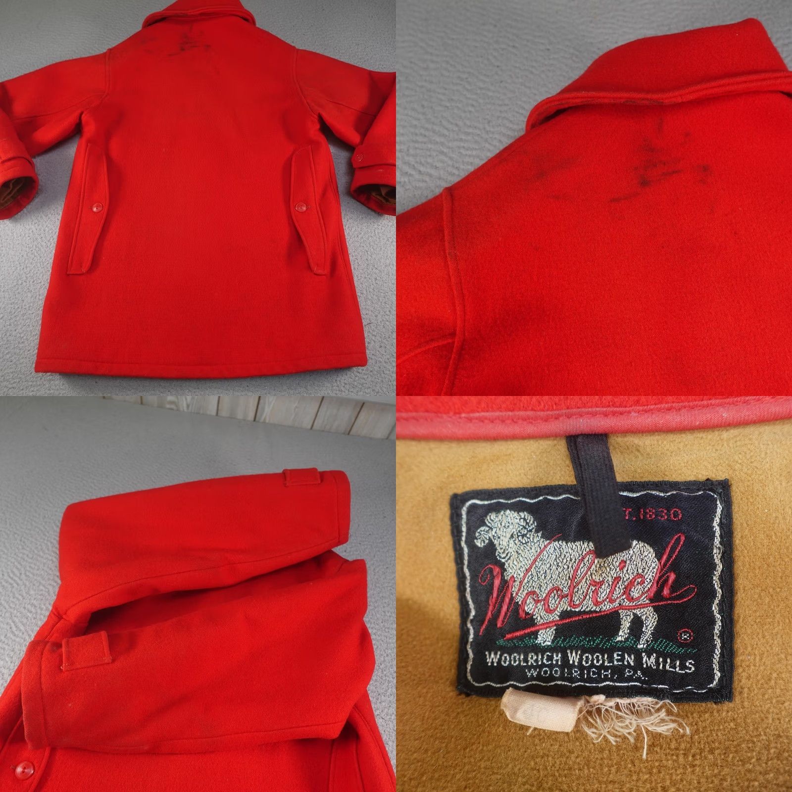 Vintage VINTAGE Woolrich Coat Mens 40 Red Wool Mackinaw Cruiser Cargo Field Hunting 60s Size US XXS / EU 40 - 8 Thumbnail