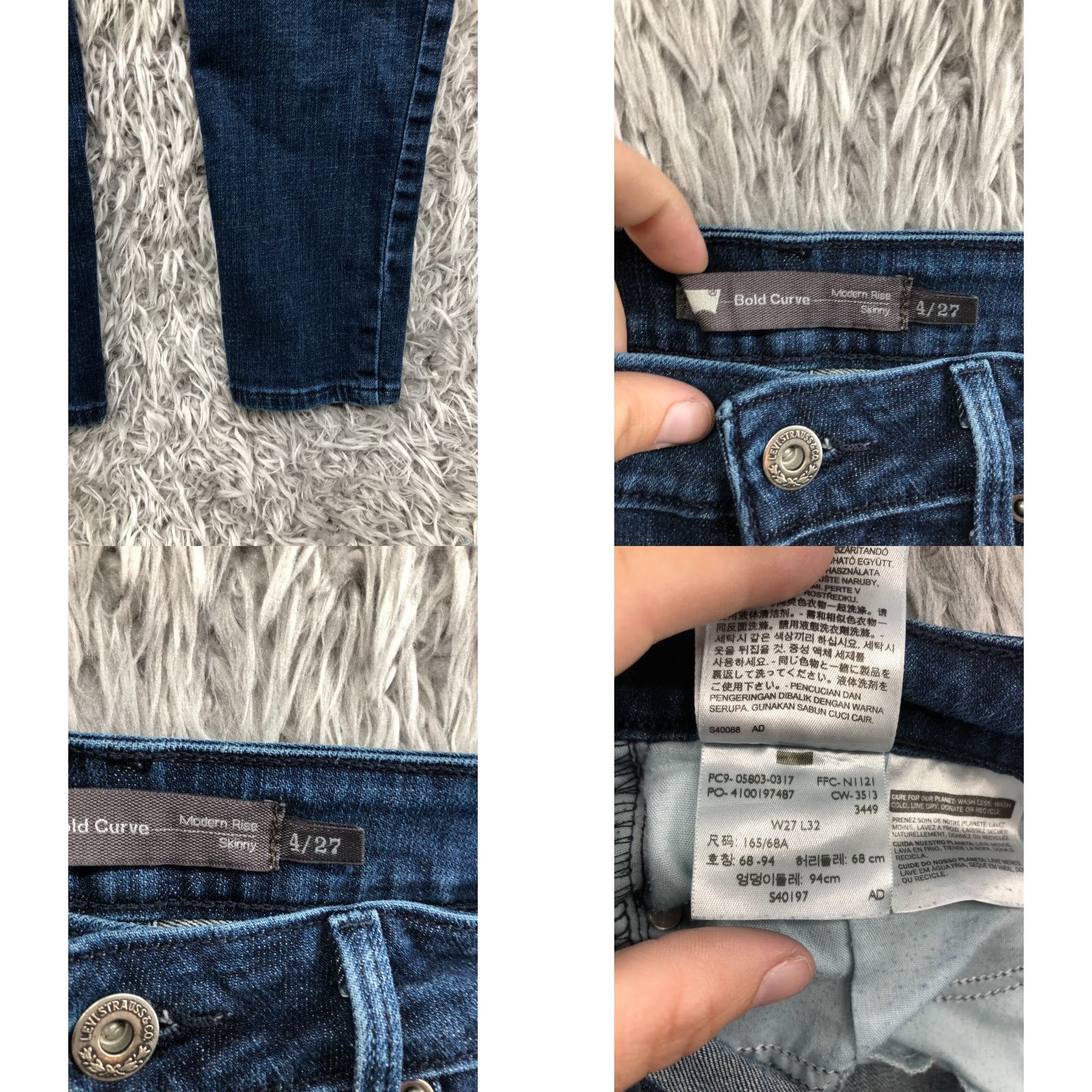 Levi's Levi's Jeans Skinny Mid Rise 4 Womens Medium Blue Denim 5-Pocket Regular 30in Inseam Vintage: No Size 27" / US 4 / IT 40 - 8 Thumbnail