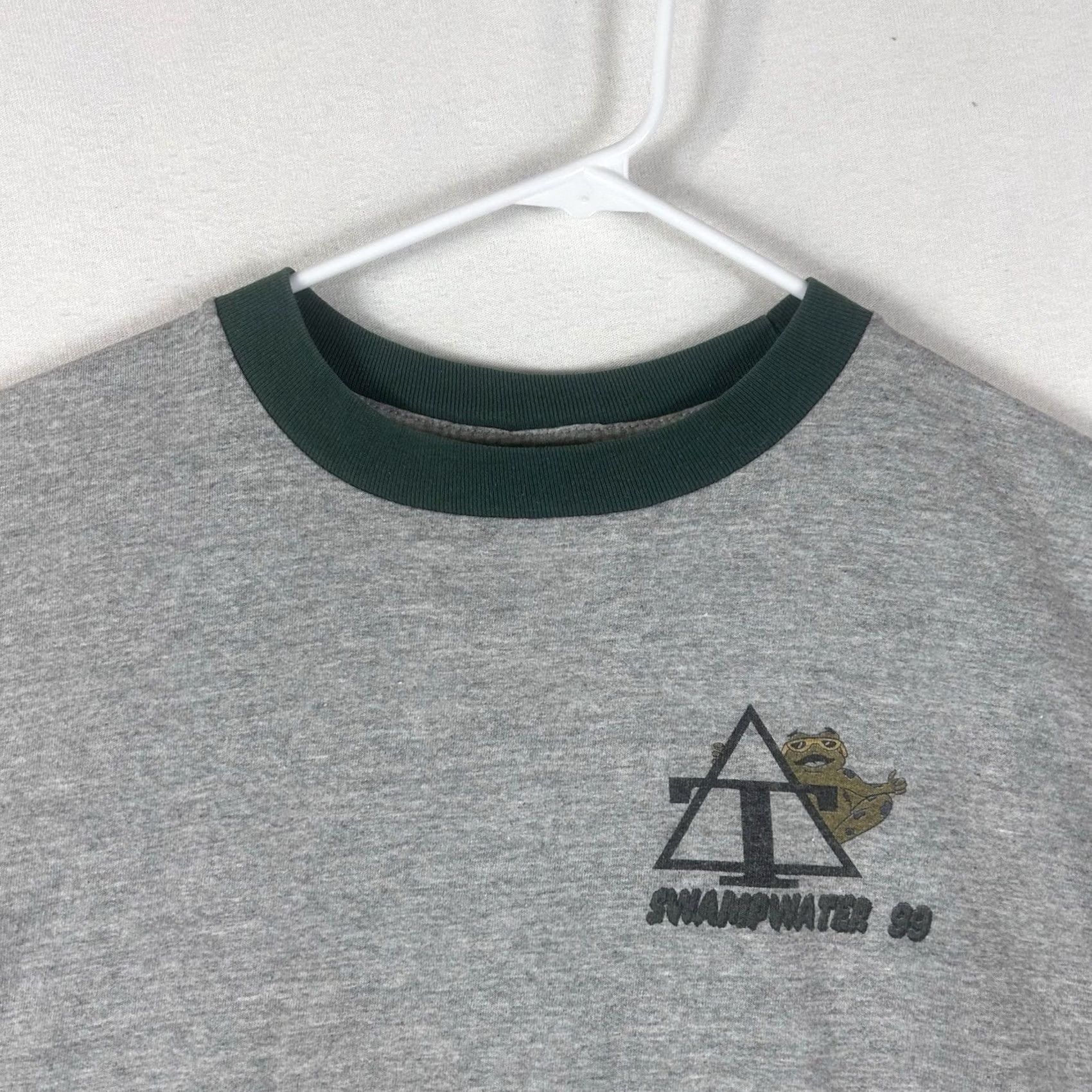 Anvil VINTAGE Triangle Swampwater 1999 Tshirt Mens 2XL Gray Anvil USA Short Sleeve VTG Size US XXL / EU 58 / 5 - 3 Thumbnail