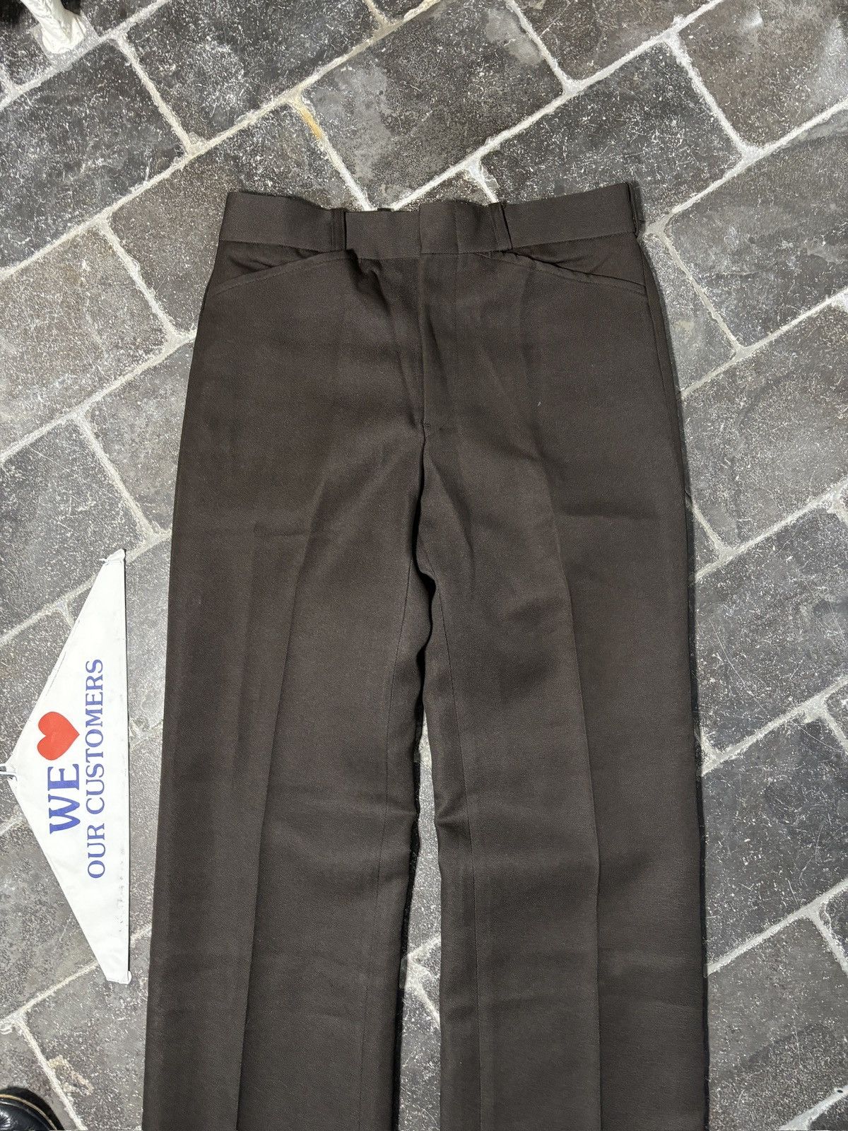 Vintage True Vintage Trousers Dark Brown Polyester 1960s 1970s 30x32 Size 34R - 7 Thumbnail