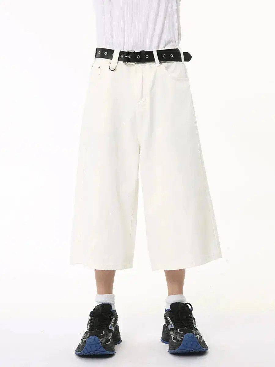 Japanese Brand Wide leg loose solid color denim shorts Size US 32 / EU 48 - 3 Thumbnail