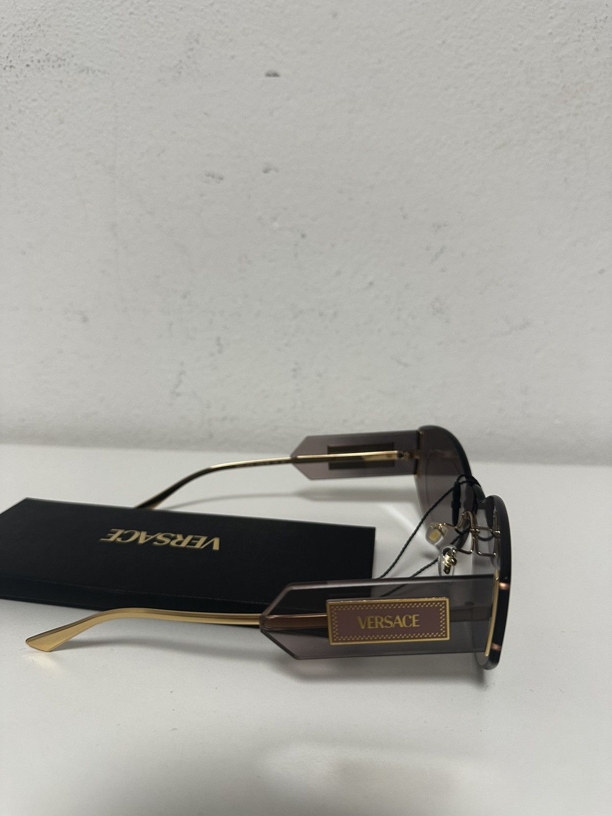 Versace Versace Damier Plaque Shield Sunglasses Size ONE SIZE - 2 Thumbnail