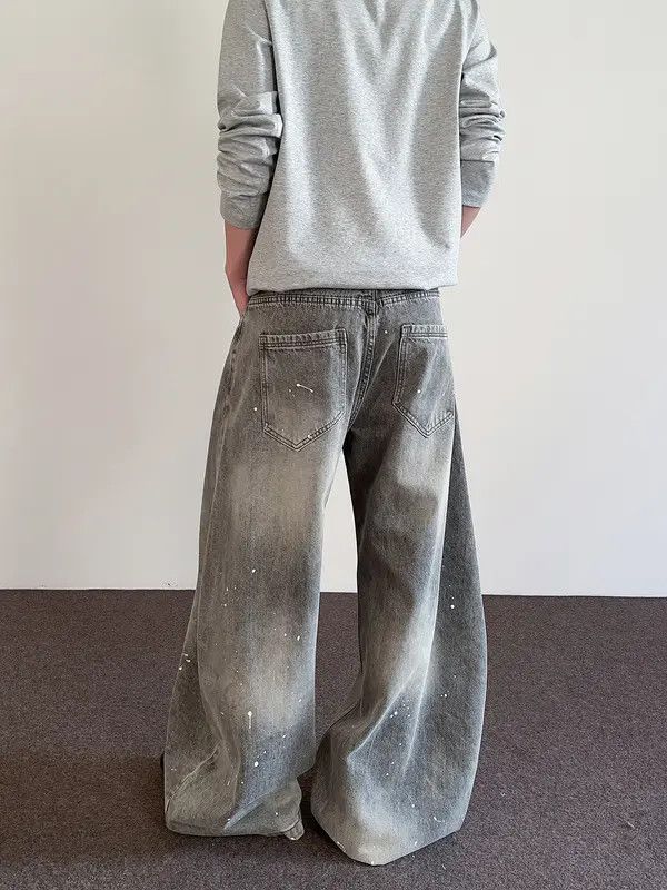 VIBE Wide Leg Baggy Jeans with Paint Splatter Detail Size US 33 - 5 Thumbnail