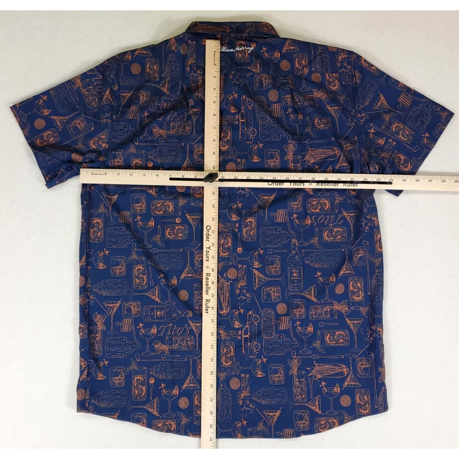 Vintage William Murray Tito's Vodka Hawaiian Camp Shirt Allover Print Mens L Blue Shirt Size US L / EU 52-54 / 3 - 5 Thumbnail