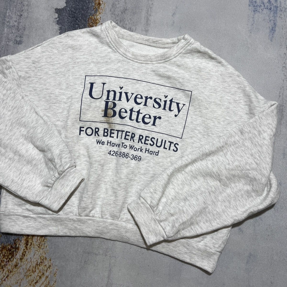 Vintage University Dark Humor Crop Tops Sweatshirt Size M / US 6-8 / IT 42-44 - 2 Thumbnail