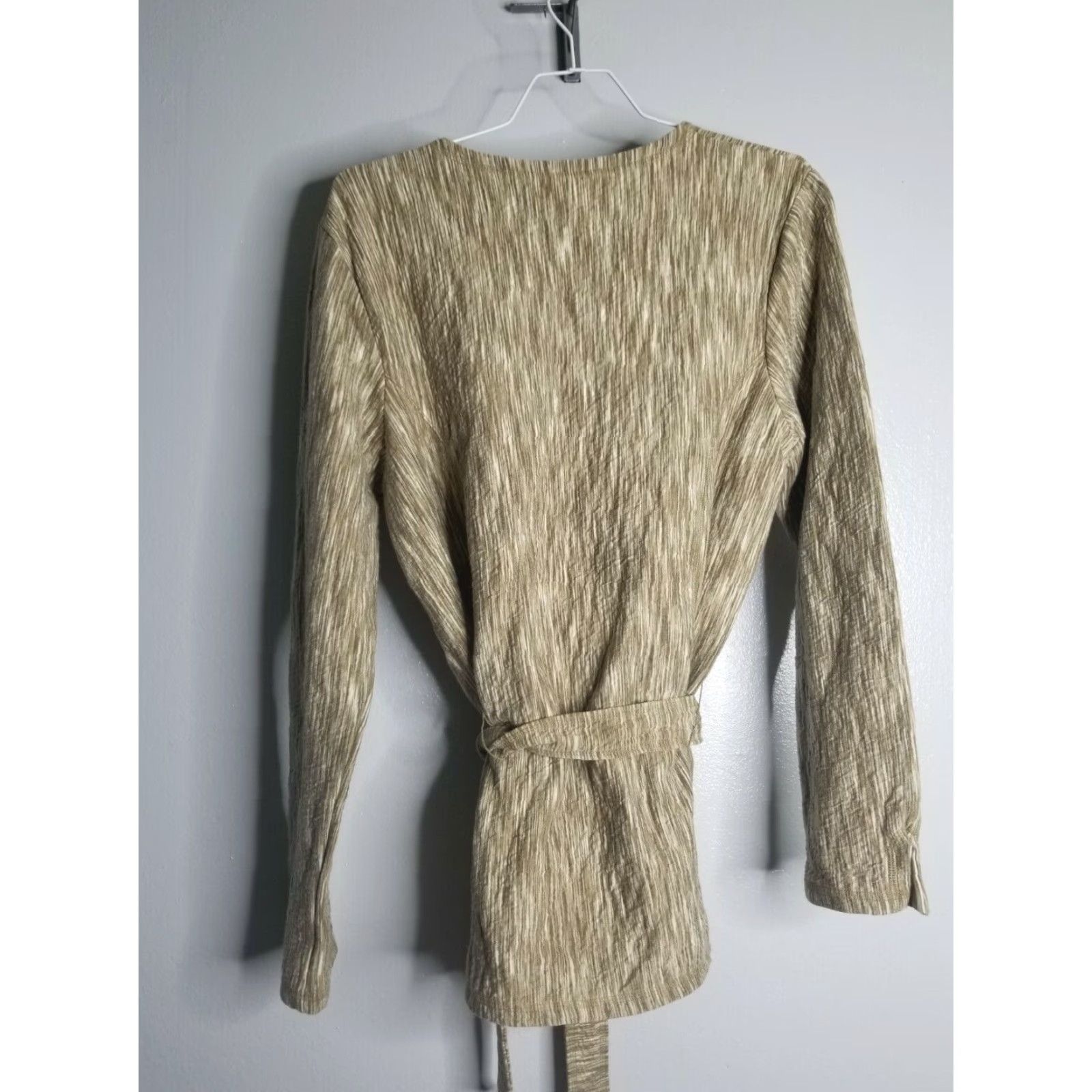 J. Jill VINTAGE J. Jill Brown Green Cardigan Sweater Mid-Length Open Front Tie Belted Stretch Women’s M Size M / US 6-8 / IT 42-44 - 2 Thumbnail