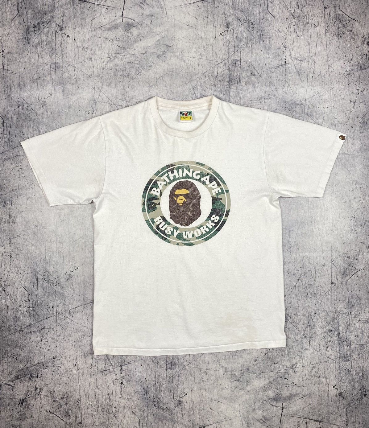 Bape Vintage A Bathing Ape Busy Works Tee OG BAPE Distressed Size US L / EU 52-54 / 3 - 2 Thumbnail