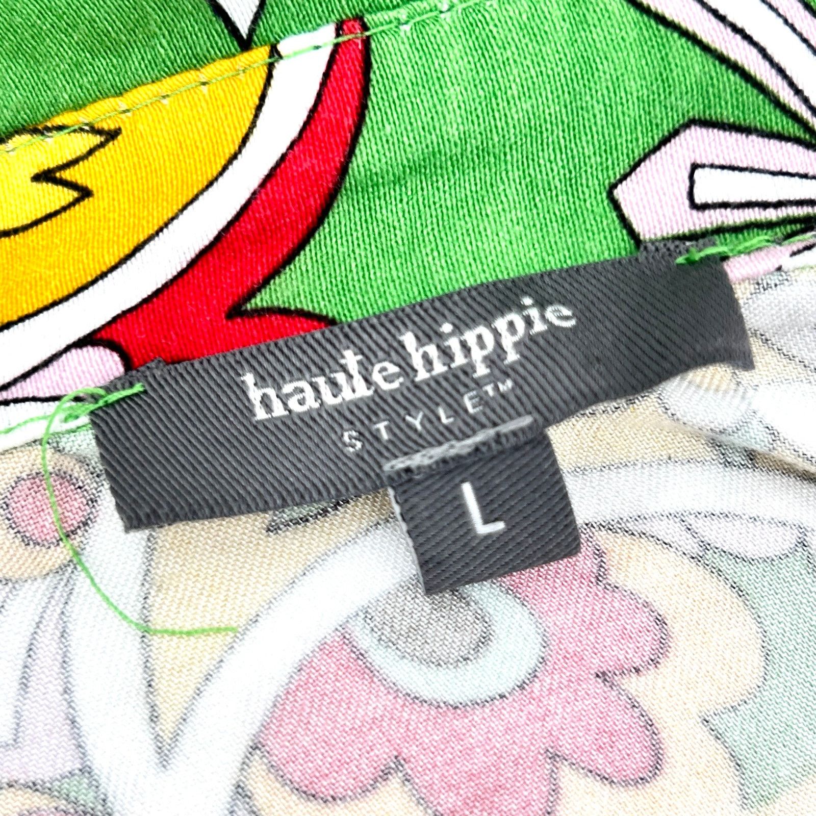 Haute Hippie Green Yellow Paisley Silk Wrap Front Tie Crop Top Blouse Size L / US 10 / IT 46 - 5 Thumbnail