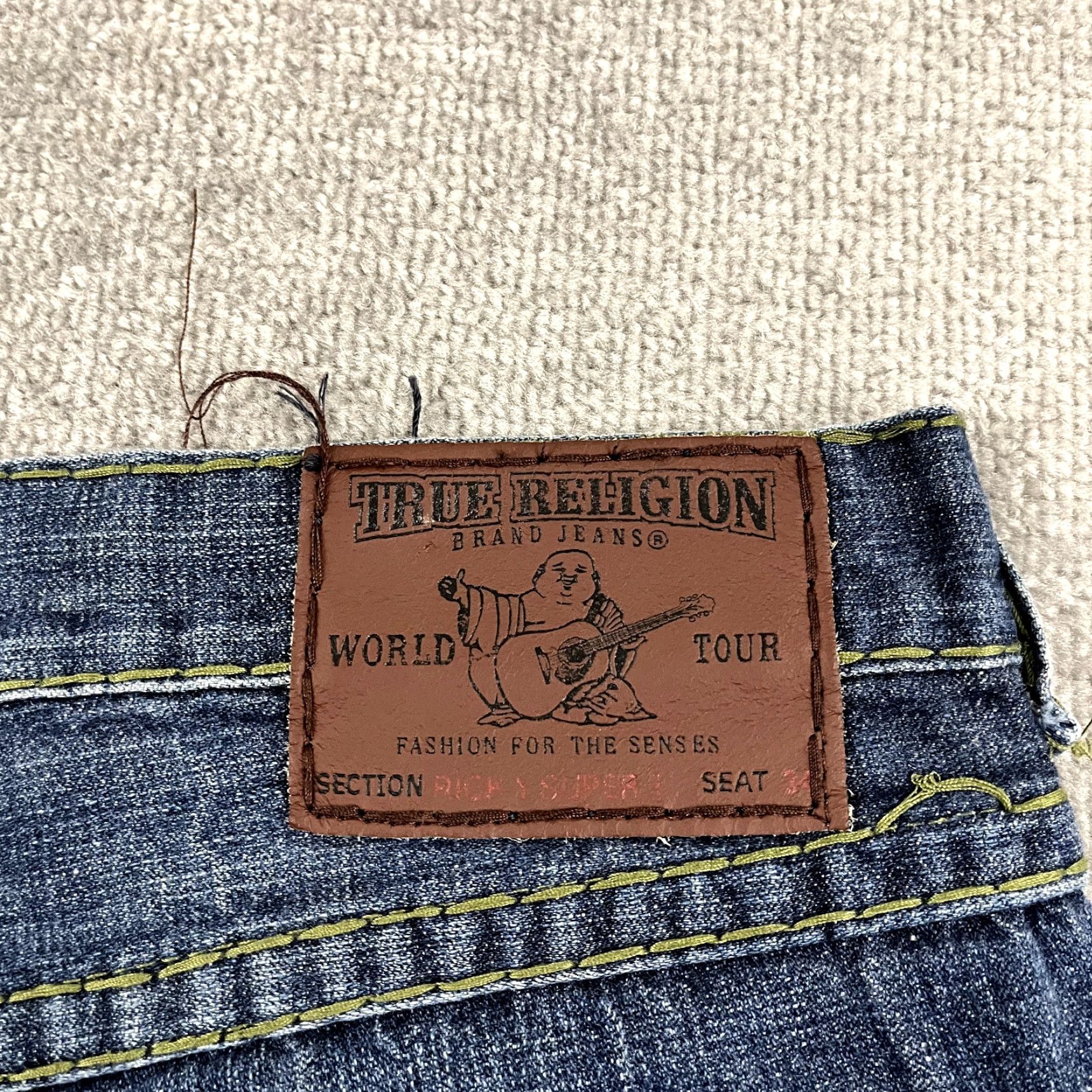 True Religion TRUE RELIGION Jeans Mens 38 x 32 Straight Blue Denim Ricky Super T Hip Hop Jeans Size US 38 / EU 54 - 7 Thumbnail