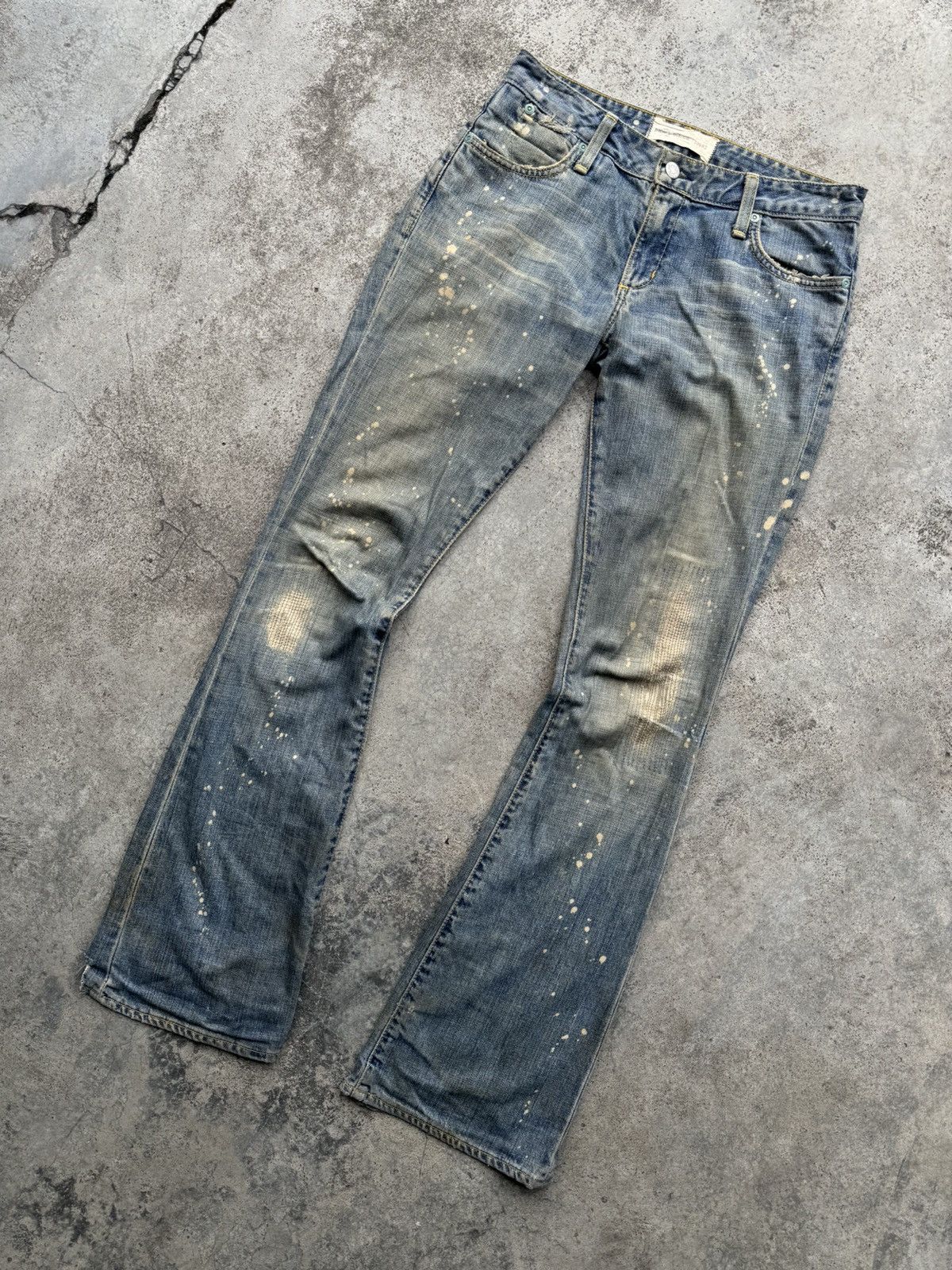 Paper Denim & Cloth Vintage flared bootcut acid wash distressed jeans Size 26" / US 2 / IT 38 - 1 Thumbnail
