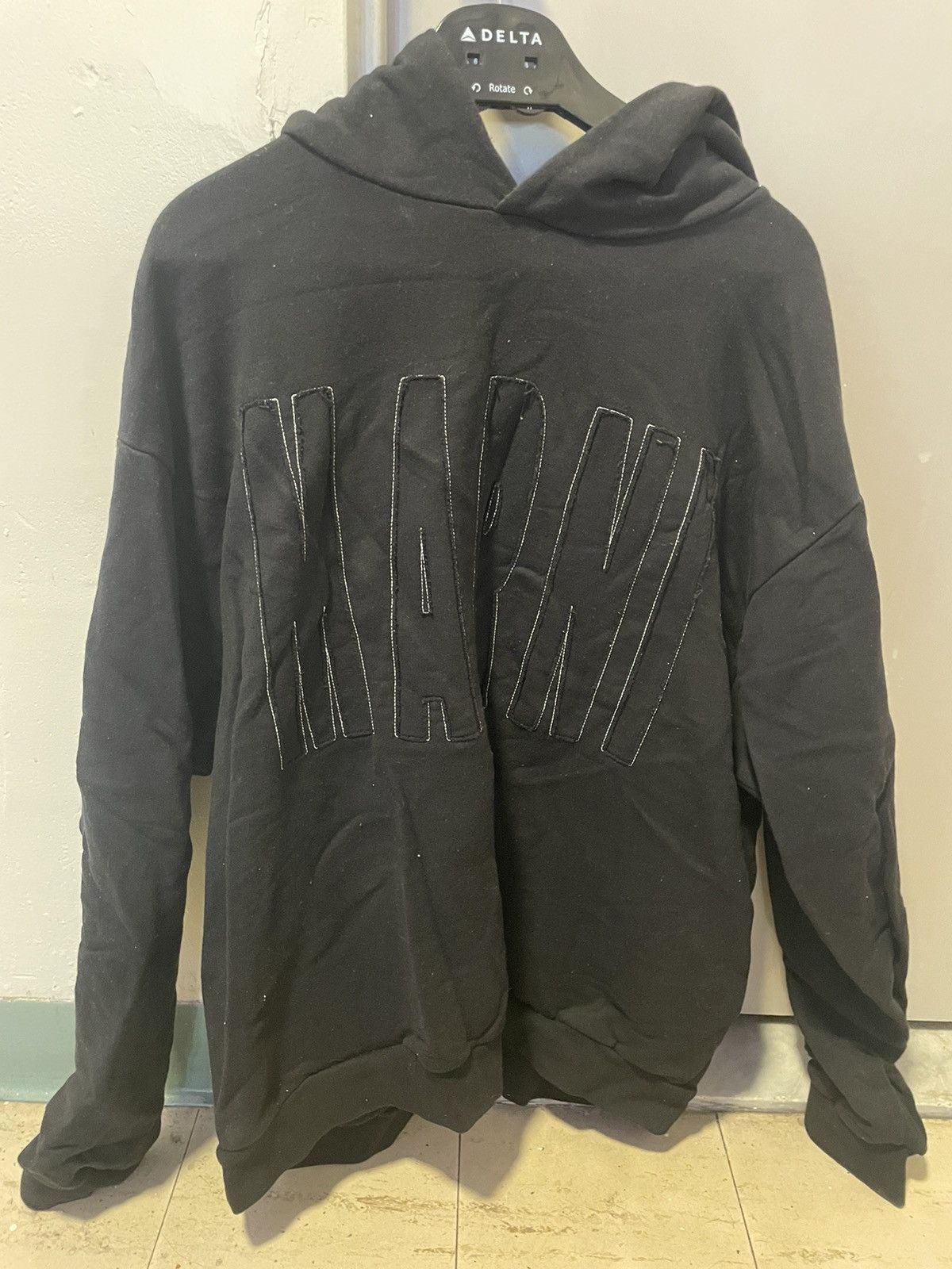 image of Marni Long Sleeve Logo Hoodie in Black, Men's (Size Small)