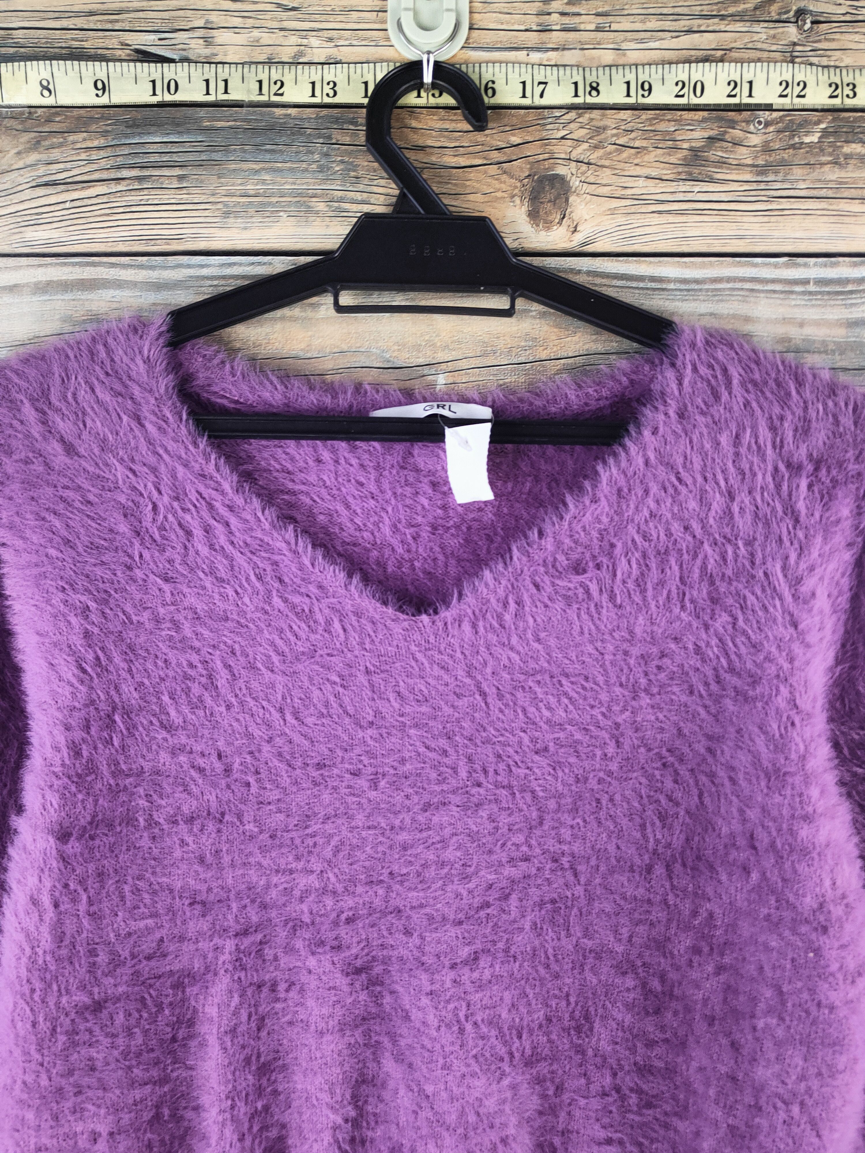 Japanese Brand DL GRL Purple Fur Mohair Knitwear #46-987 Size S / US 4 / IT 40 - 2 Thumbnail
