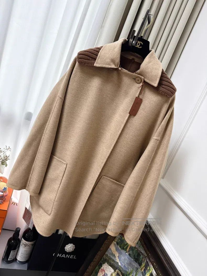 Loro Piana Loro Piana Beige and Khaki Two-Sided Wearable Collar Cashm Size S / US 4 / IT 40 - 1 Thumbnail