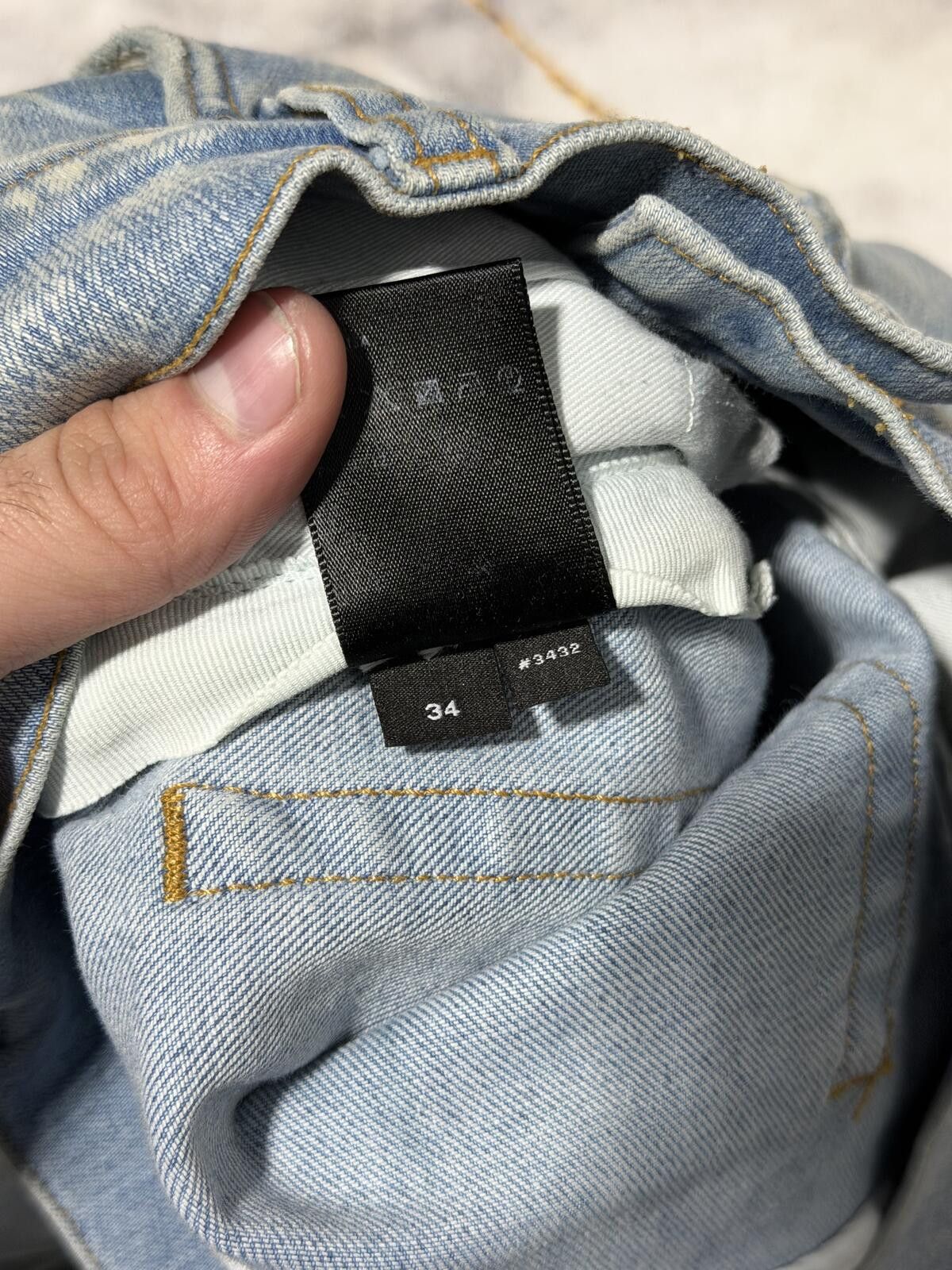 Amiri Amiri MX1 Green/Grey Camo Patch Indigo Denim - Sz34 Size US 34 / EU 50 - 6 Thumbnail