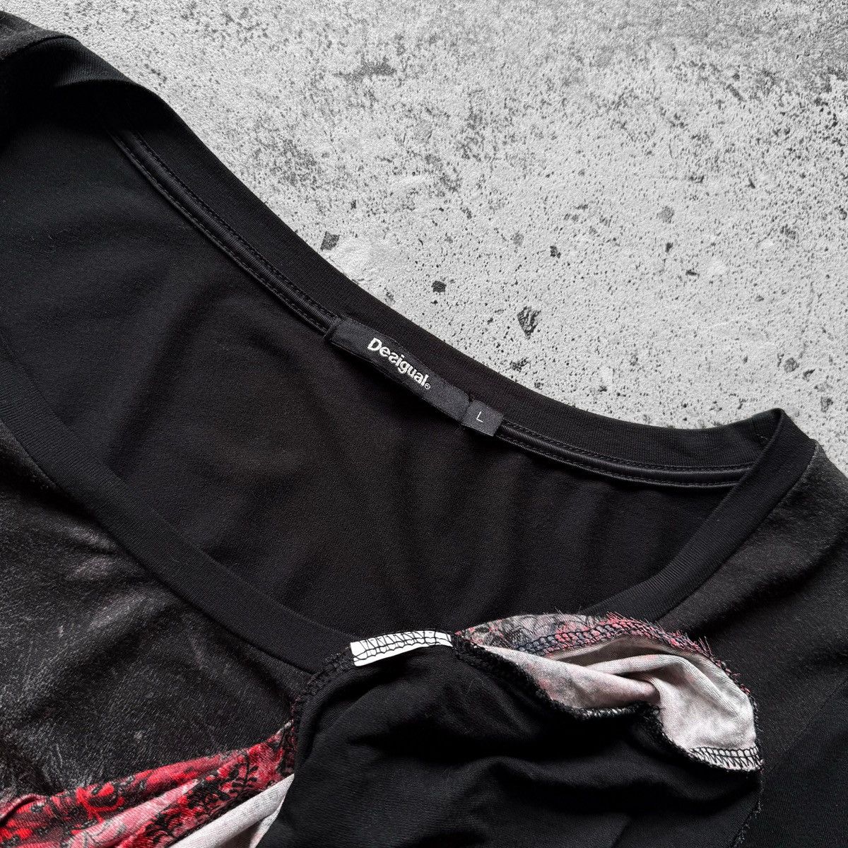 Designer × Desigual Desigual Wmns Black Red Floral 3/4 Sleeve Blouse Graphic Top Size L / US 10 / IT 46 - 8 Thumbnail
