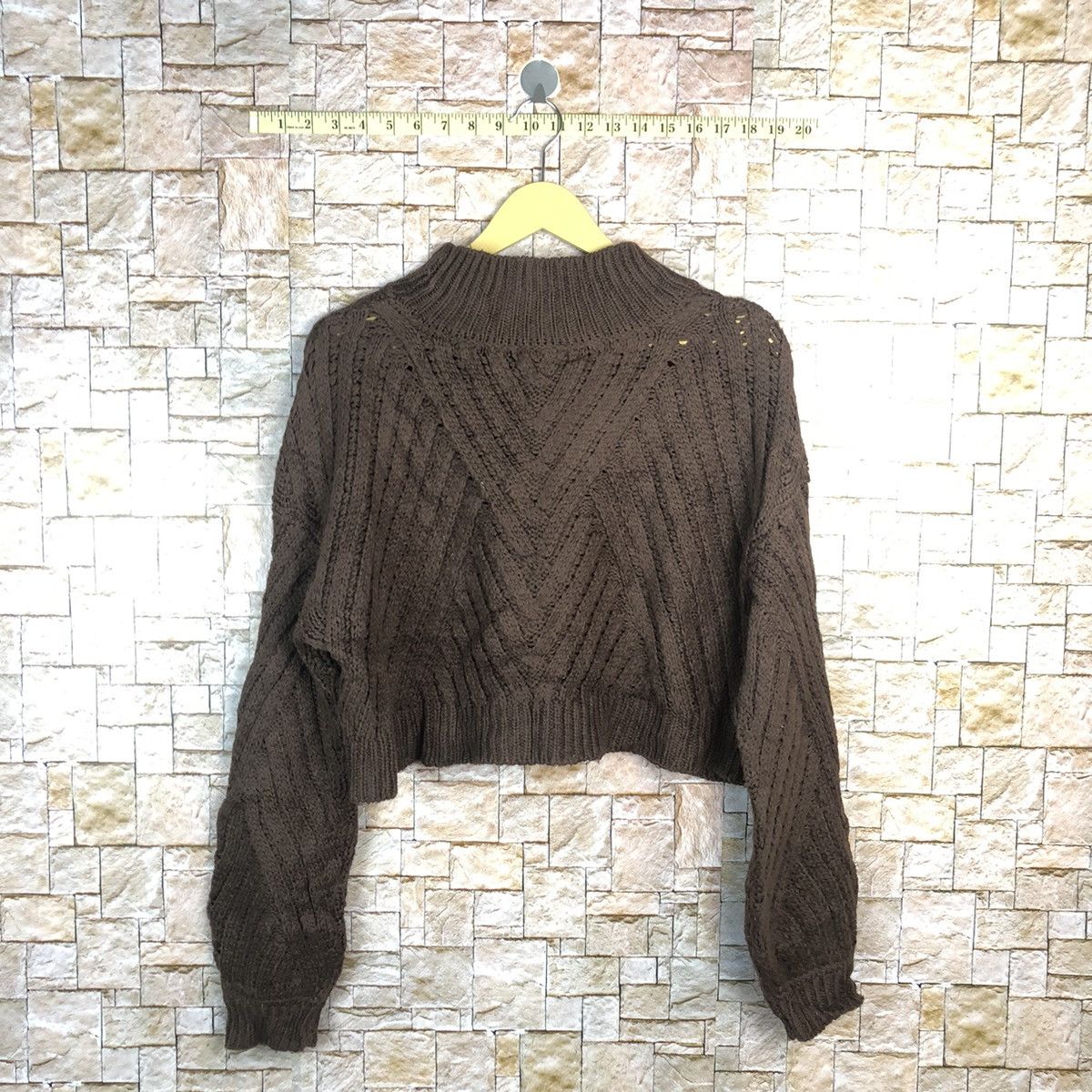 Homespun Knitwear Vanniev Brown Knitwear crop top japan #A476 Size M / US 6-8 / IT 42-44 - 10 Thumbnail