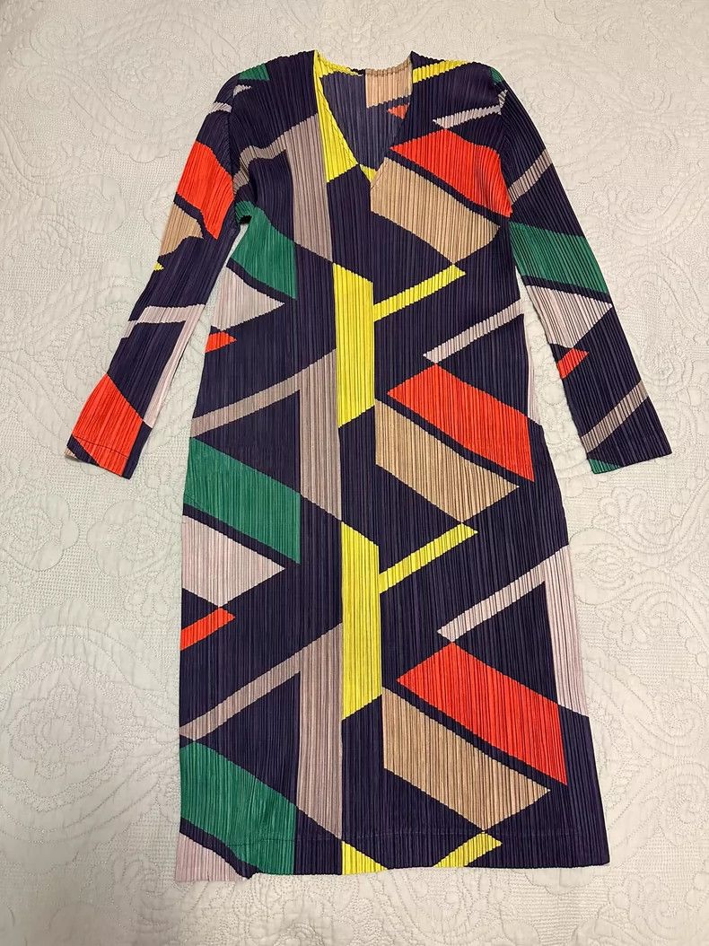 Issey Miyake Issey Miyake Colorful block dress Size L / US 10 / IT 46 - 1 Thumbnail