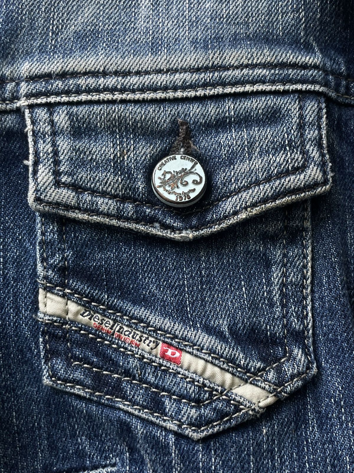 Diesel Vintage Diesel 00’s Denim Distressed Cropped Jacket Faded Size S / US 4 / IT 40 - 7 Thumbnail