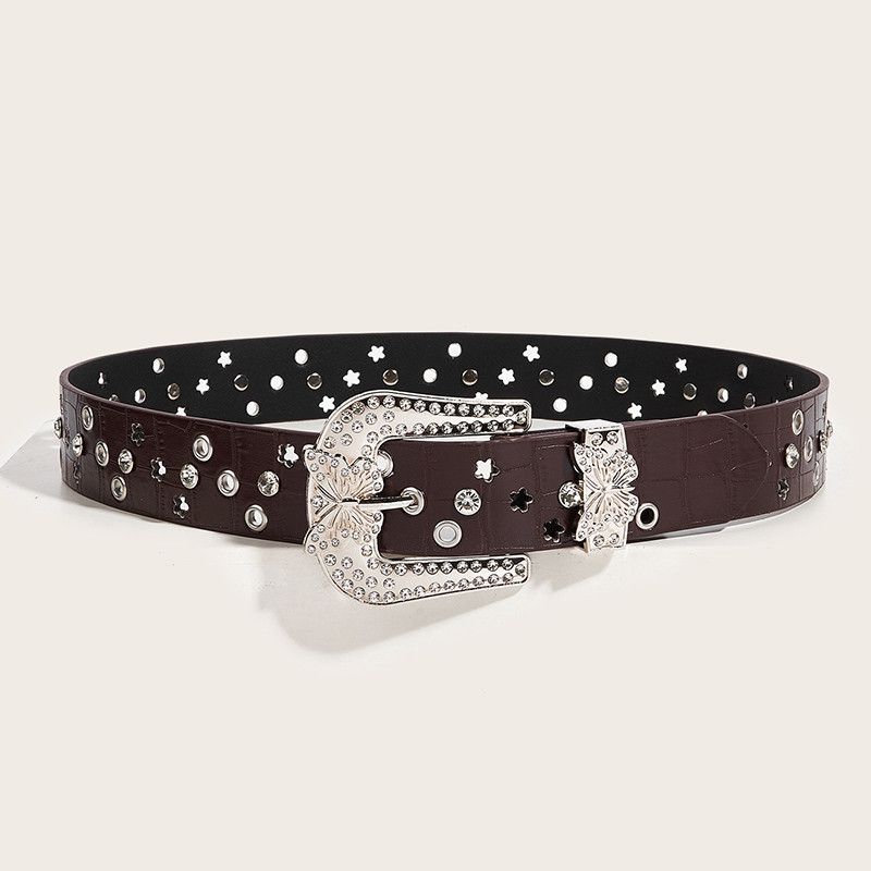 Designer × Japanese Brand × Vintage Punk Diamond Butterfly Rivet Belt Vintage Size ONE SIZE - 2 Thumbnail