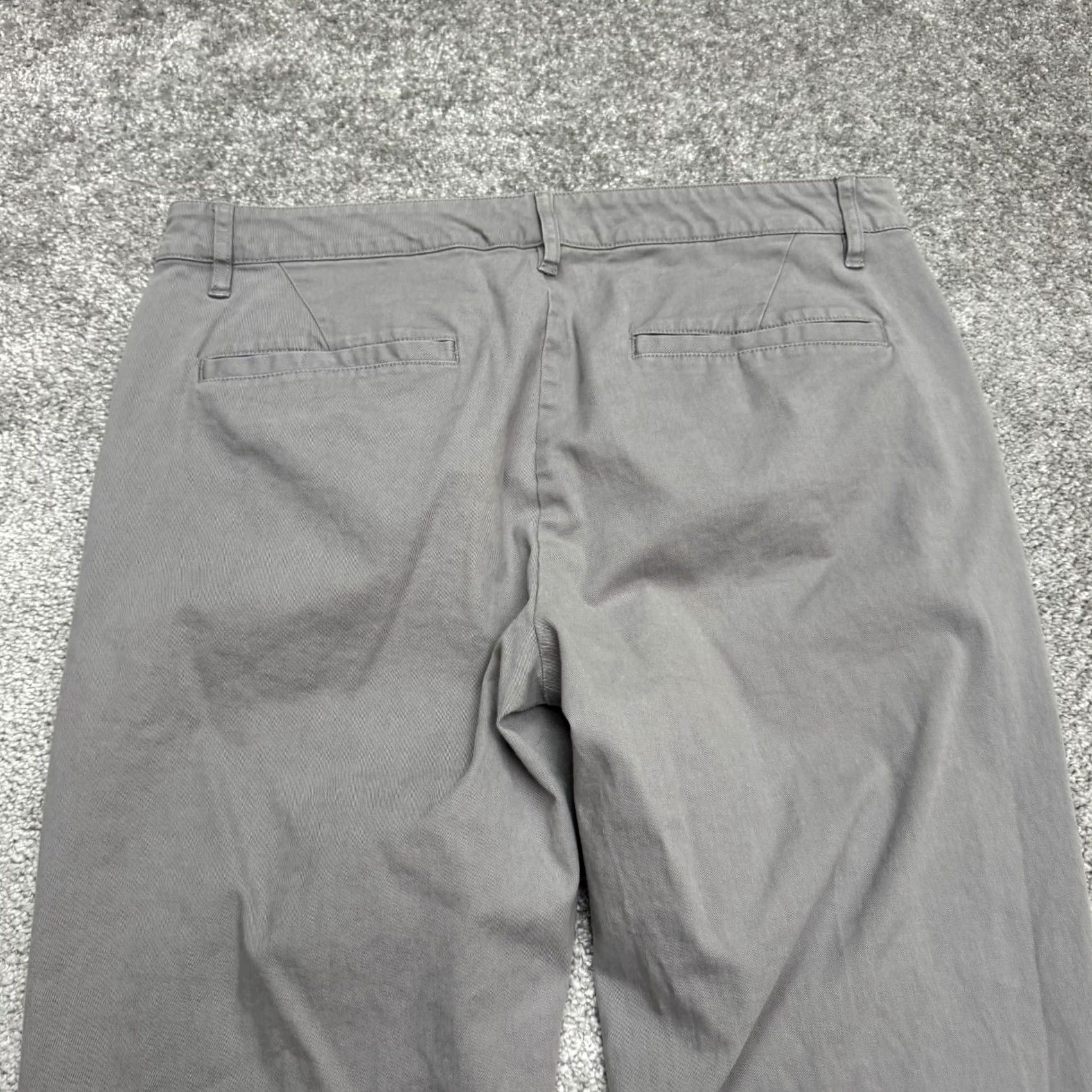 Asos ASOS Design Pants Mens 33x34 Gray Twill Cotton Straight Leg Chino Button Fly Casual Workwear Size US 34 / EU 50 - 5 Thumbnail