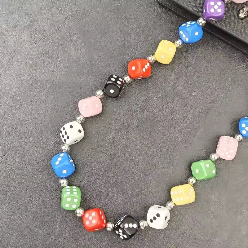 Jewelry Multi-Color Dice Bead Wallet Chain Y2K Grunge Streetwear Size ONE SIZE - 3 Thumbnail