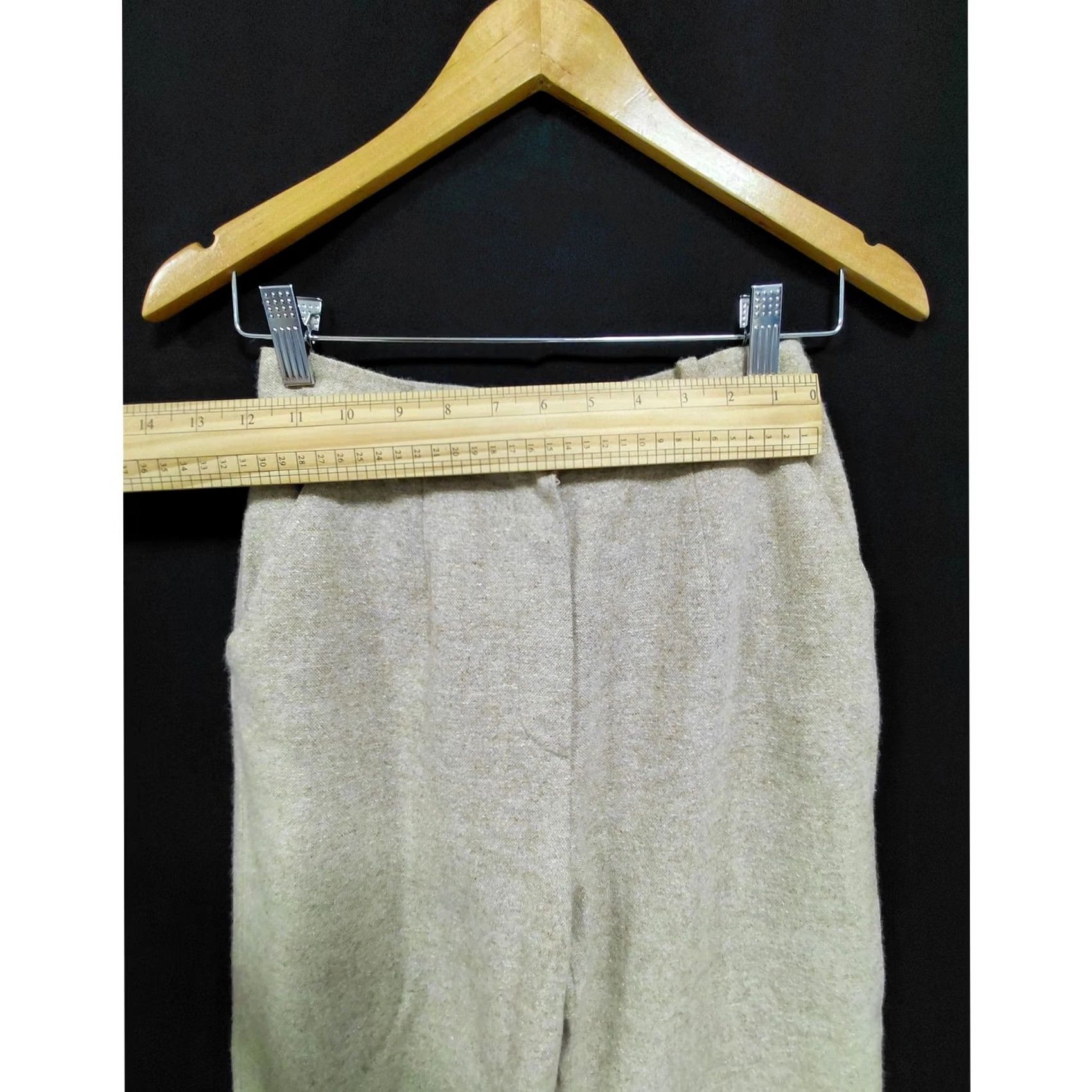 Vintage Avantgarde Pants Women Size 4 Beige 100% Wool Size 27" / US 4 / IT 40 - 6 Thumbnail