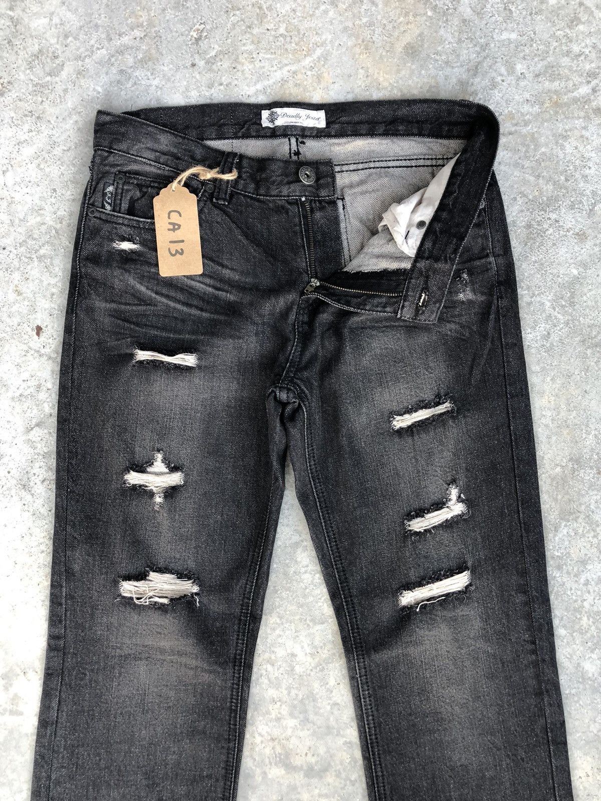 If Six Was Nine Japanese Deadly Flared Jeans Distressed Jeans Size US 33 - 3 Thumbnail