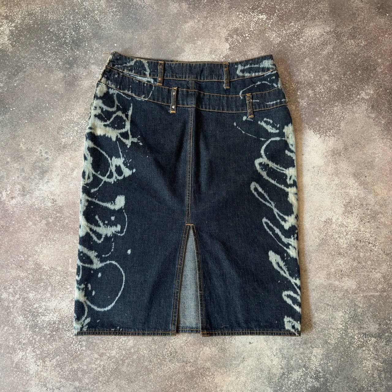 Moschino × Vintage Moschino Jeans Vintage Denim Midi Skirt Size 29" - 6 Thumbnail