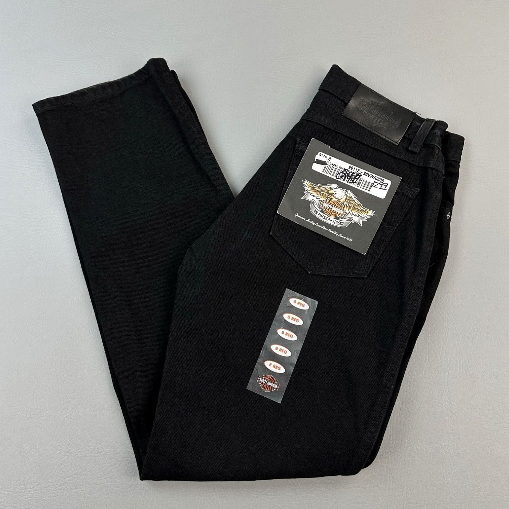 Harley Davidson VINTAGE Harley-Davidson Jeans Womens 8 30x31 Black Denim Classic Straight Biker Jeans Womens 8 Black Denim Classic Straight Biker Size 30" / US 8 / IT 44 - 2 Thumbnail