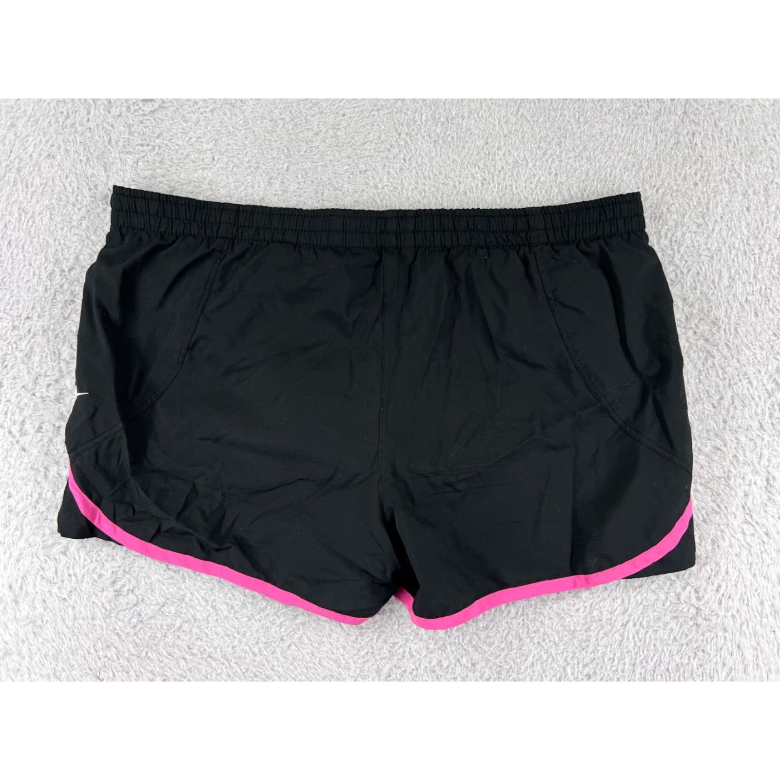 Nike Nike Shorts Womens Medium Black Pink Running Jogging 100% Polyester Swoosh Lined Size 32" / US 10 / IT 46 - 2 Thumbnail