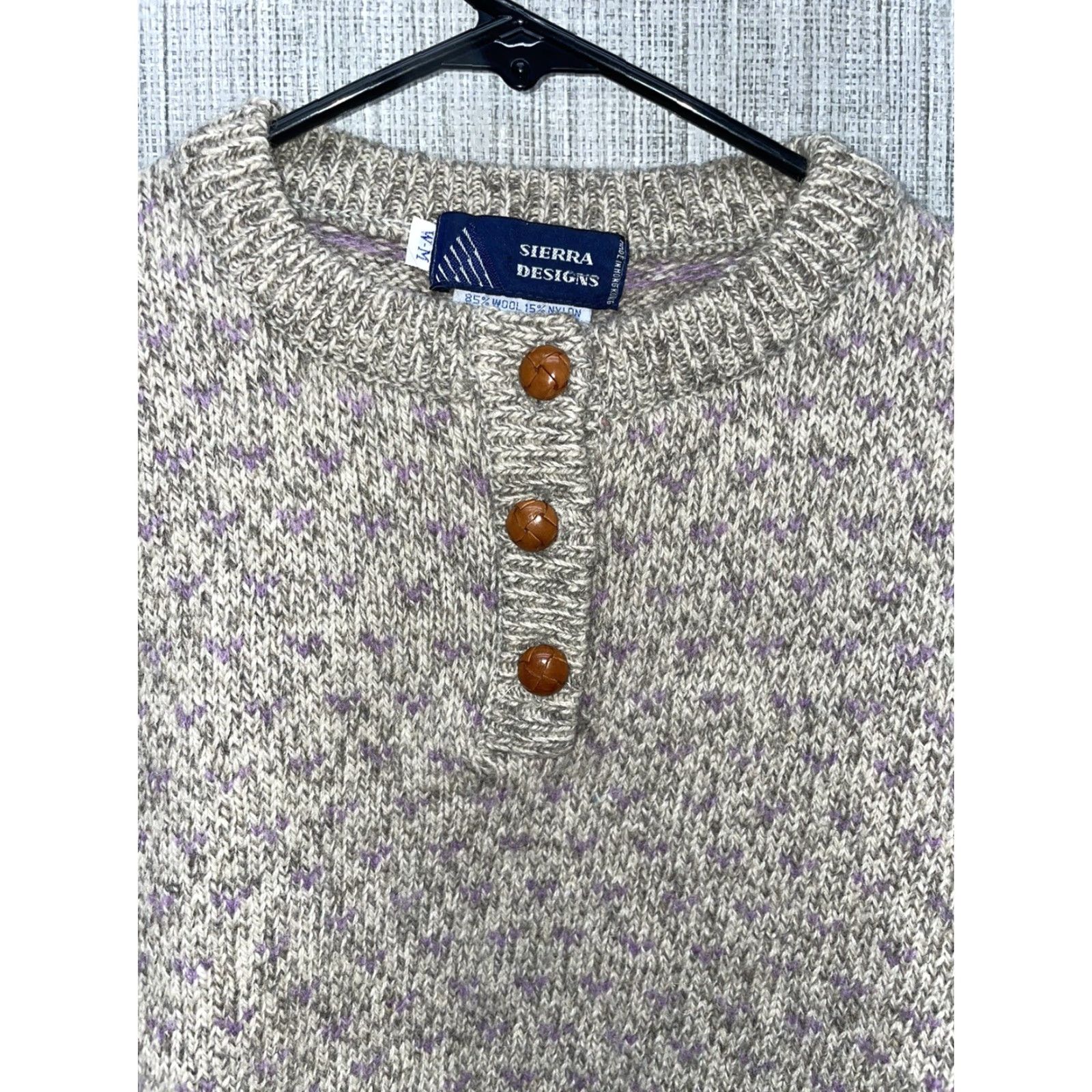 Sierra Designs **VTG Sierra Designs Wool Blend Henley Sweater Womens M Gray** User: VTG Sierra Designs Wool Blend Henley Sweater M Gray Womens Size M / US 6-8 / IT 42-44 - 2 Thumbnail