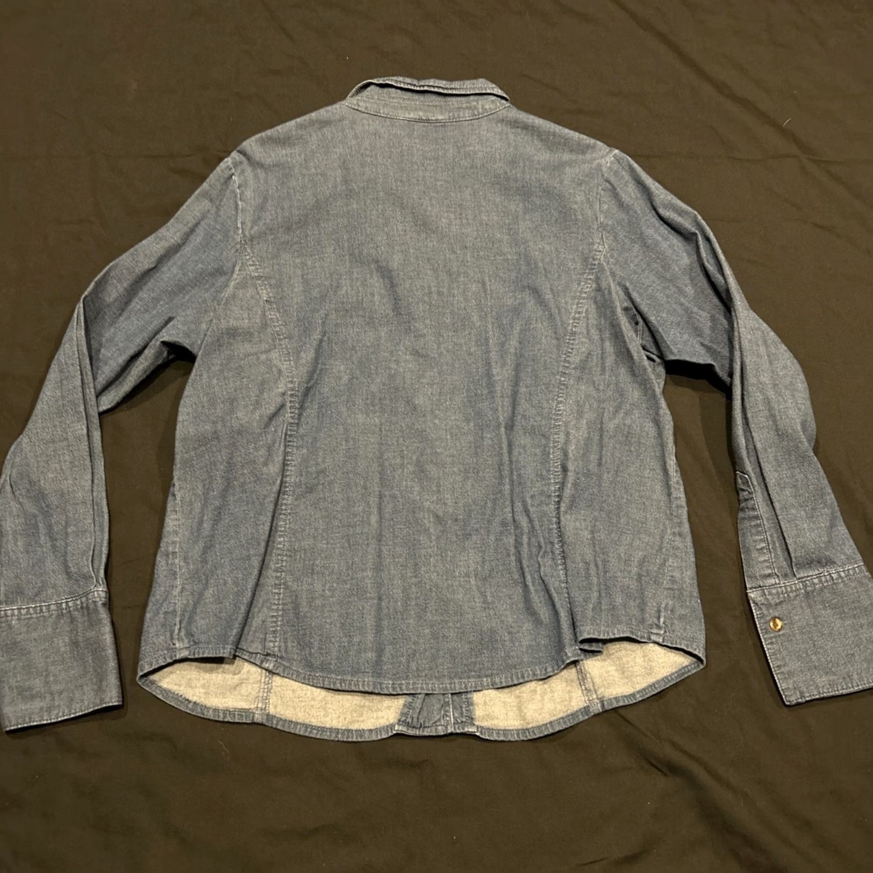 Charter Club Charter Club Shirt Womens 14 Blue Women 14W Denim Button Long Sleeve B30 Size XL / US 12-14 / IT 48-50 - 3 Thumbnail