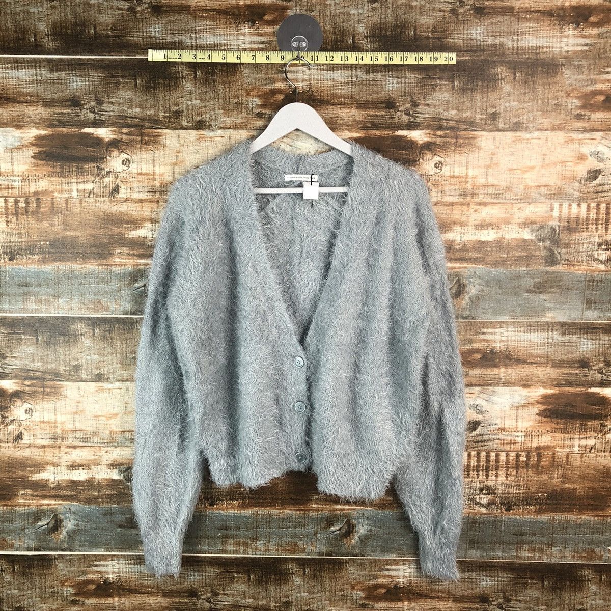 Japanese Brand DL Hyper World Gallery Gray Mohair Cardigan Knitwear #C372 Size M / US 6-8 / IT 42-44 - 1 Thumbnail
