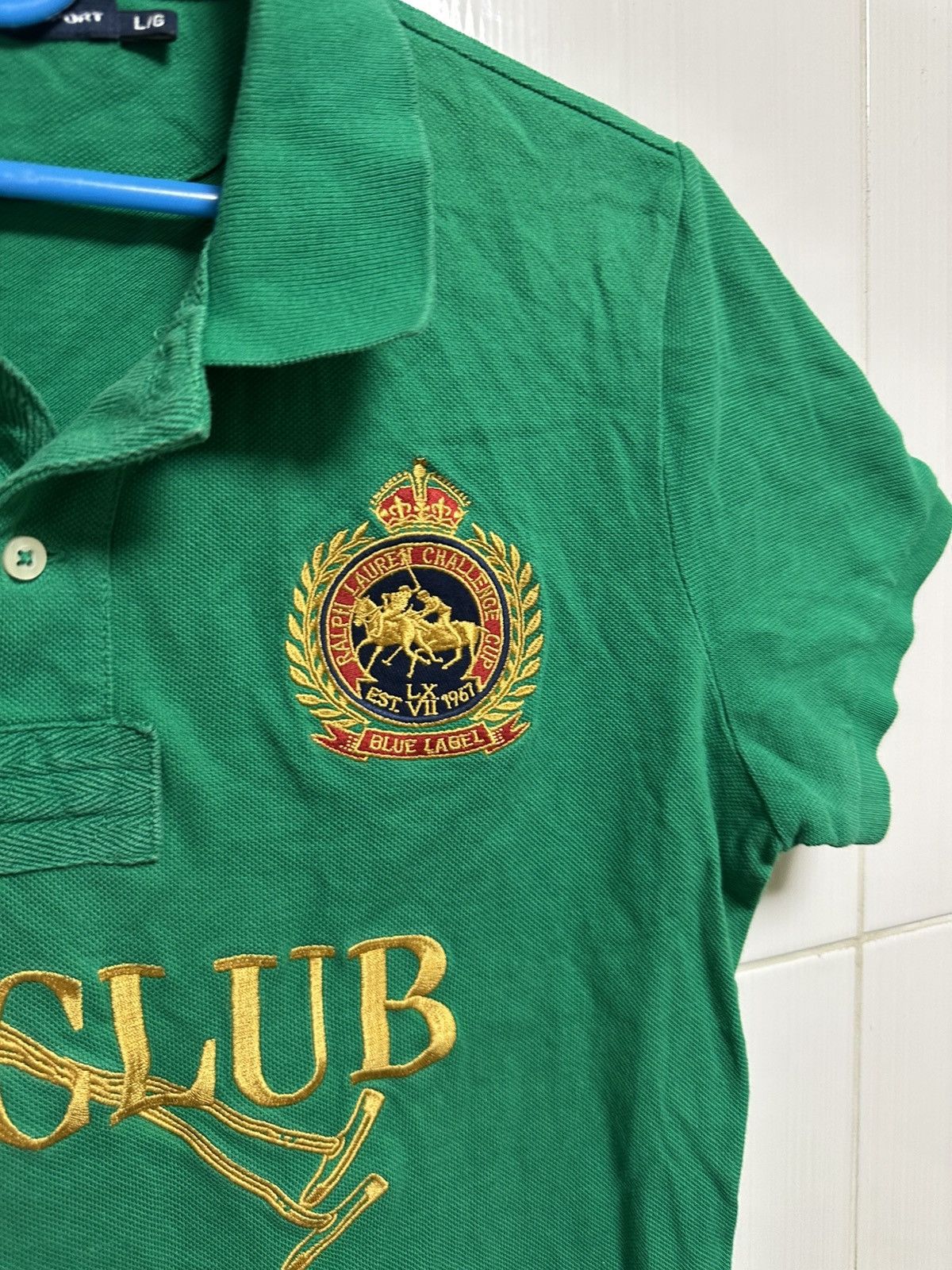 Polo Ralph Lauren × Vintage Ralph Lauren Sport Challenge Cup Green Cotton Polo Women's Size L / US 10 / IT 46 - 2 Thumbnail