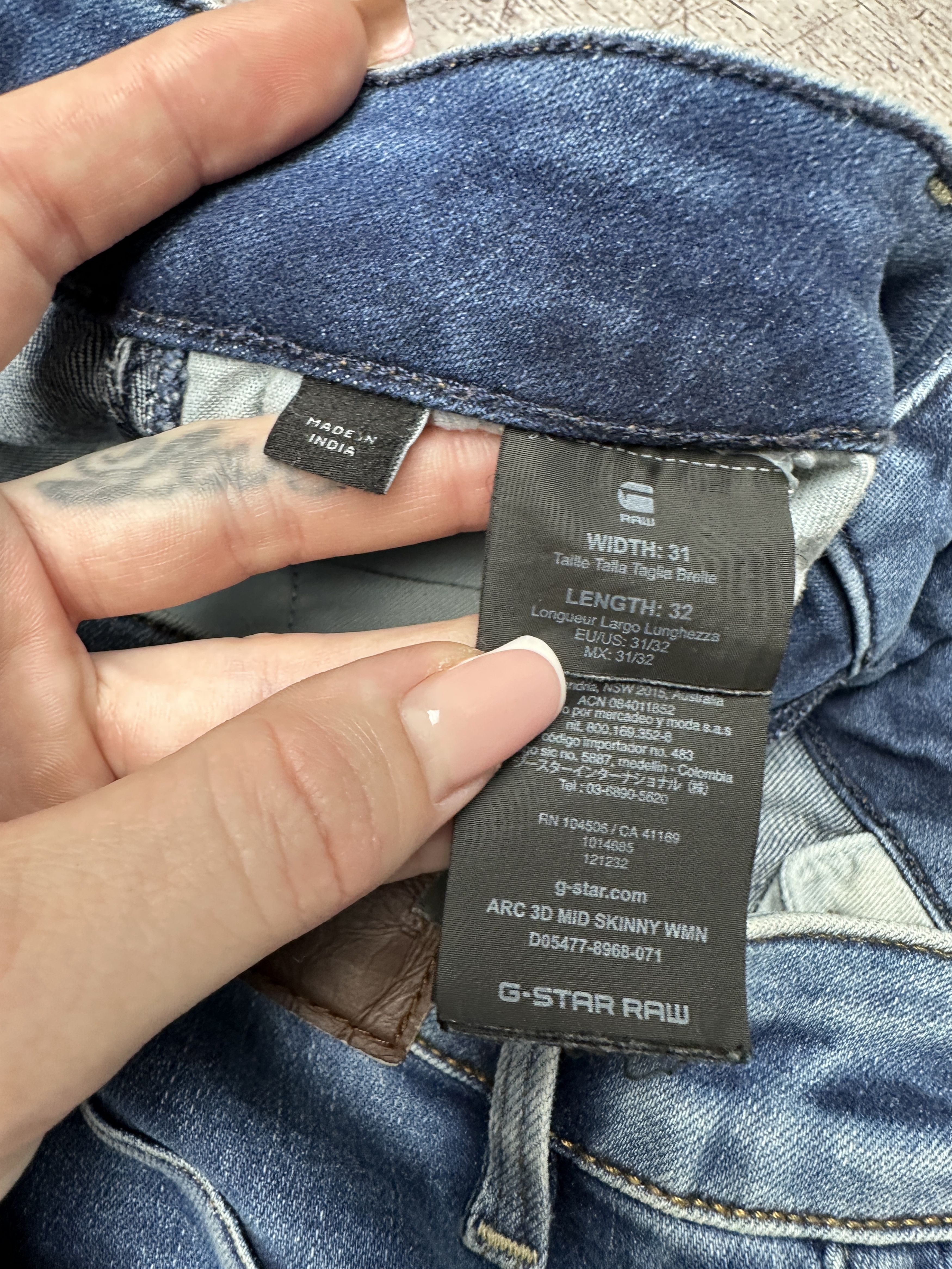 G-Star G Star Raw Womens Arc 3D Mid Skinny Denim Pants Jeans Size 31" - 3 Thumbnail