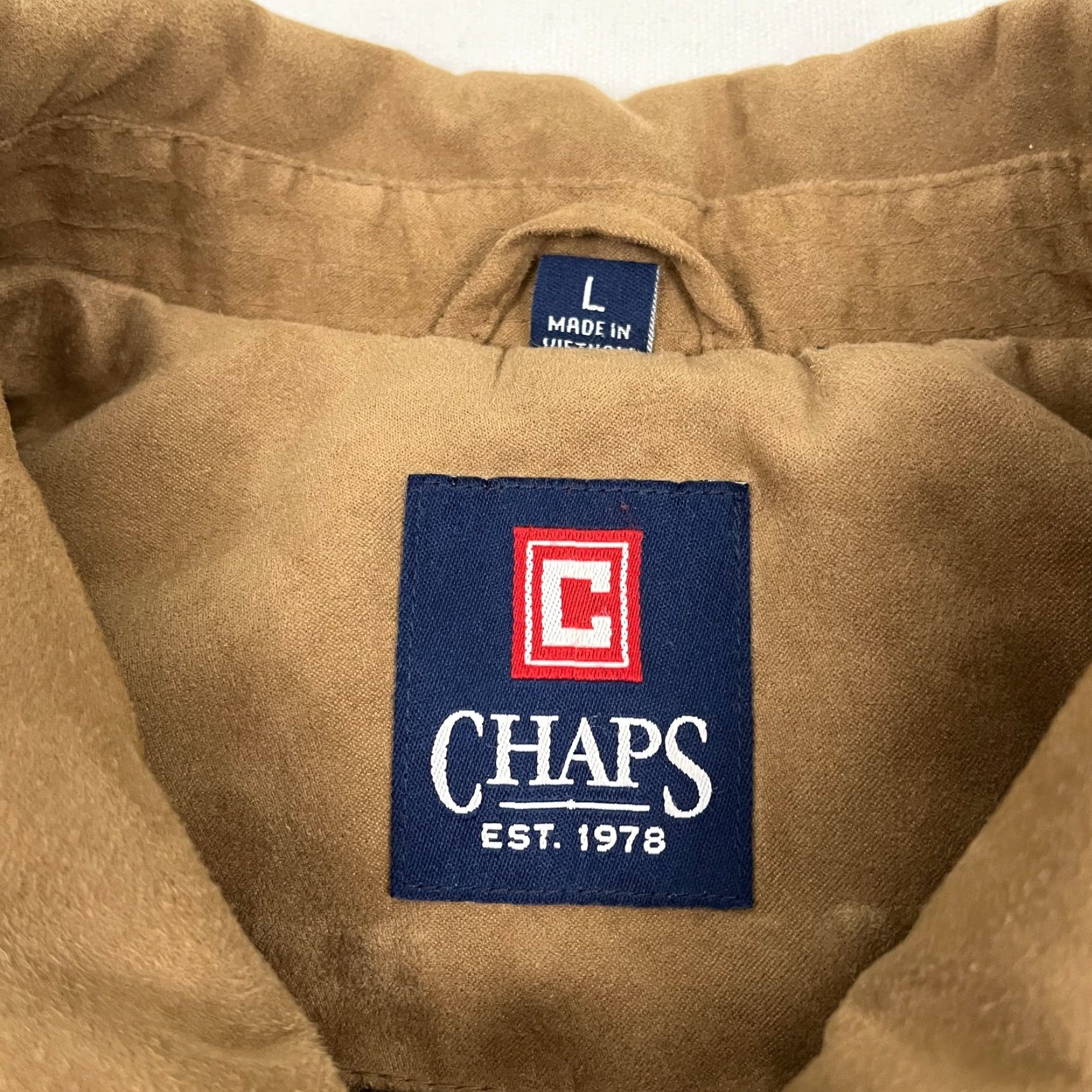 Chaps Chaps Jacket Mens L Brown Faux Suede Quilt Lined Grandpa Classic Bomber Full Zip Jacket Size US L / EU 52-54 / 3 - 2 Thumbnail