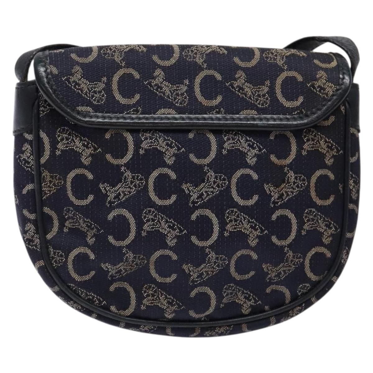 Celine CELINE C Sulky Shoulder Bag Canvas Navy Gold Size ONE SIZE - 3 Thumbnail