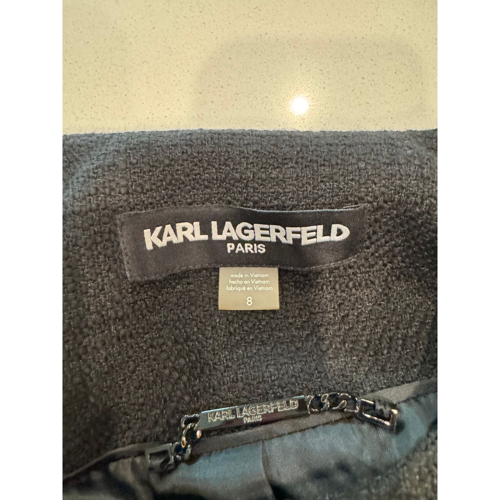 Karl Lagerfeld black textured jacket Karl Lagerfeld Paris Size M / US 6-8 / IT 42-44 - 2 Thumbnail