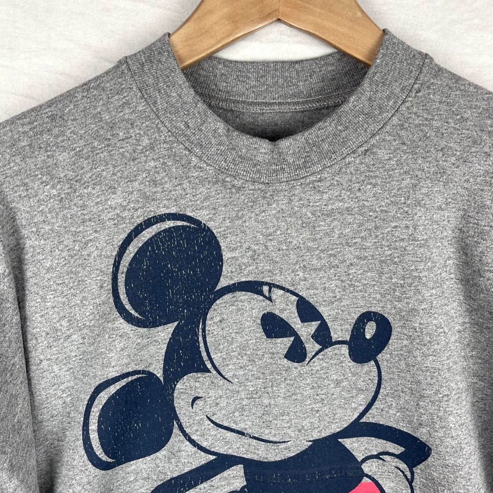 Disney Mickey Mouse Shirt Mens Medium Spirit Jersey Disney Gray Long Sleeve Puffy Print Size US M / EU 48-50 / 2 - 5 Thumbnail