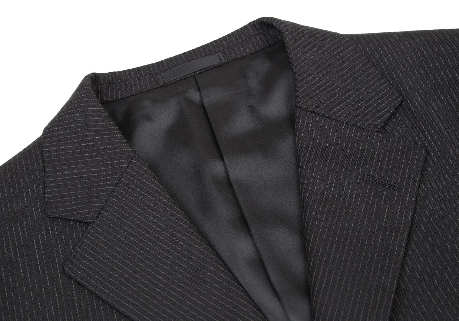 Burberry Wool Pinstripe Tailored Jacket in Black, Size 42L Size US XS / EU 42 / 0 - 3 Thumbnail