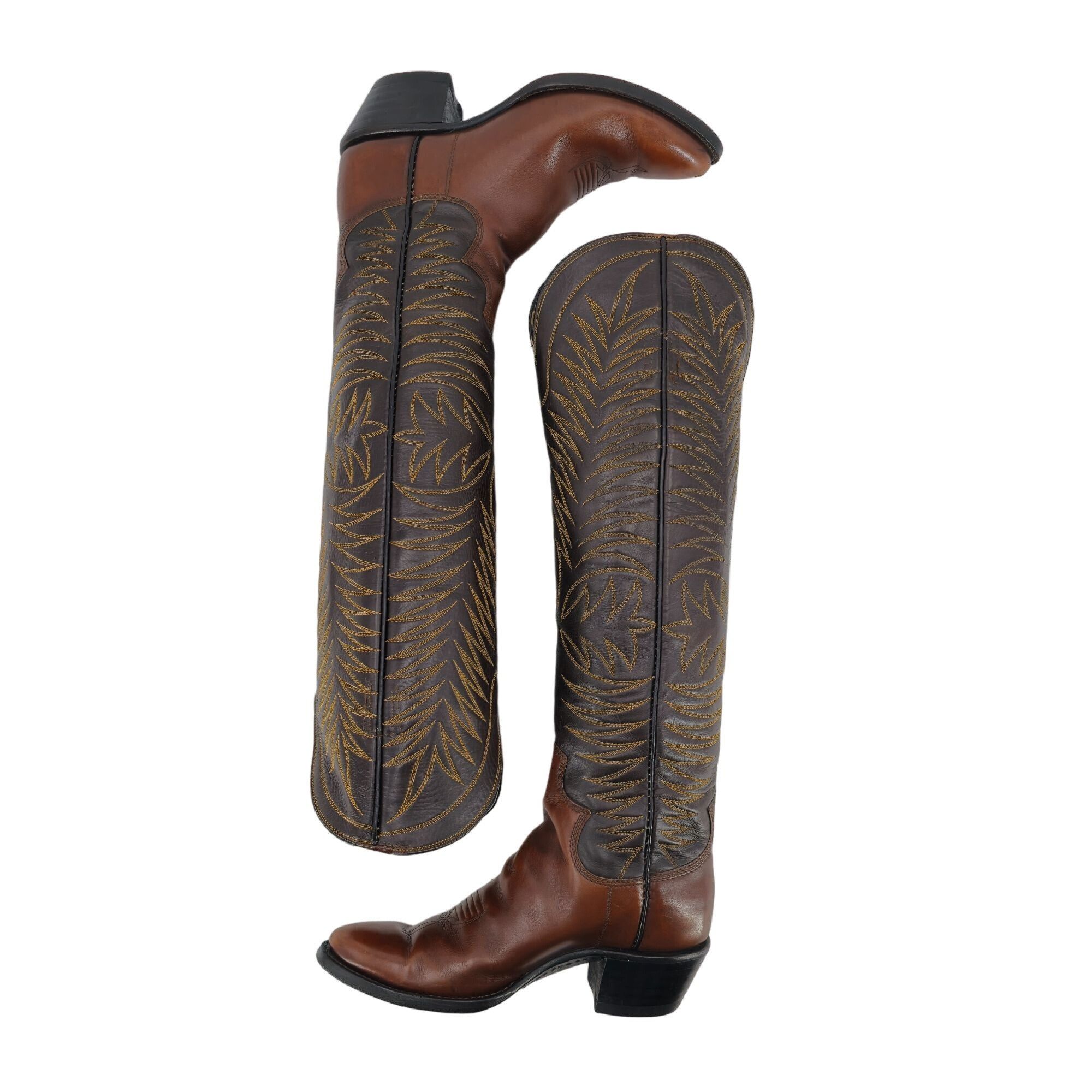 Other Vintage Paul Bond Tall Custom Womens 6B Brown Leather Boots Size US 6 / IT 36 - 7 Thumbnail