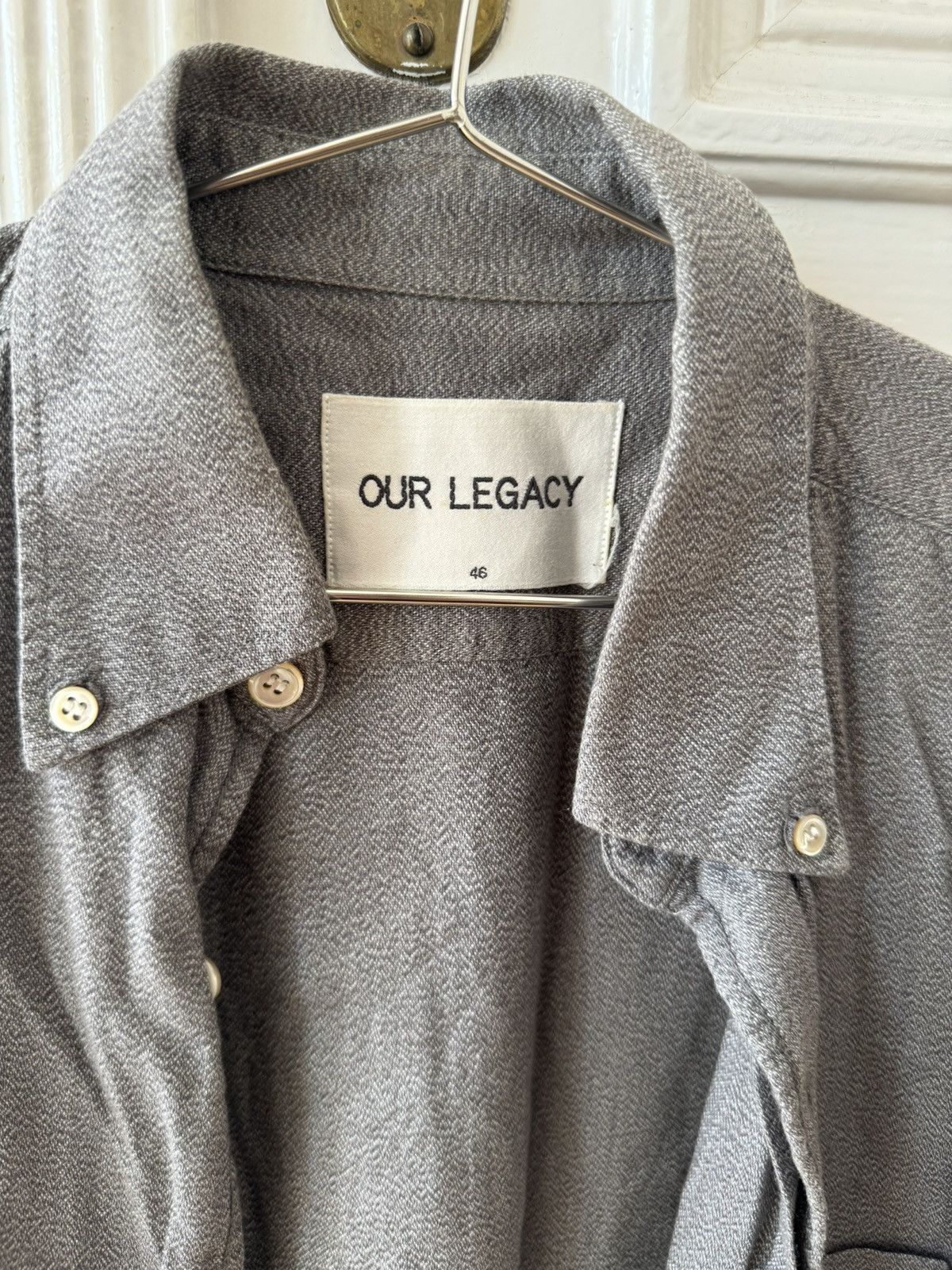 Our Legacy Our Legacy Gray Textured Shirt Size US S / EU 44-46 / 1 - 4 Thumbnail