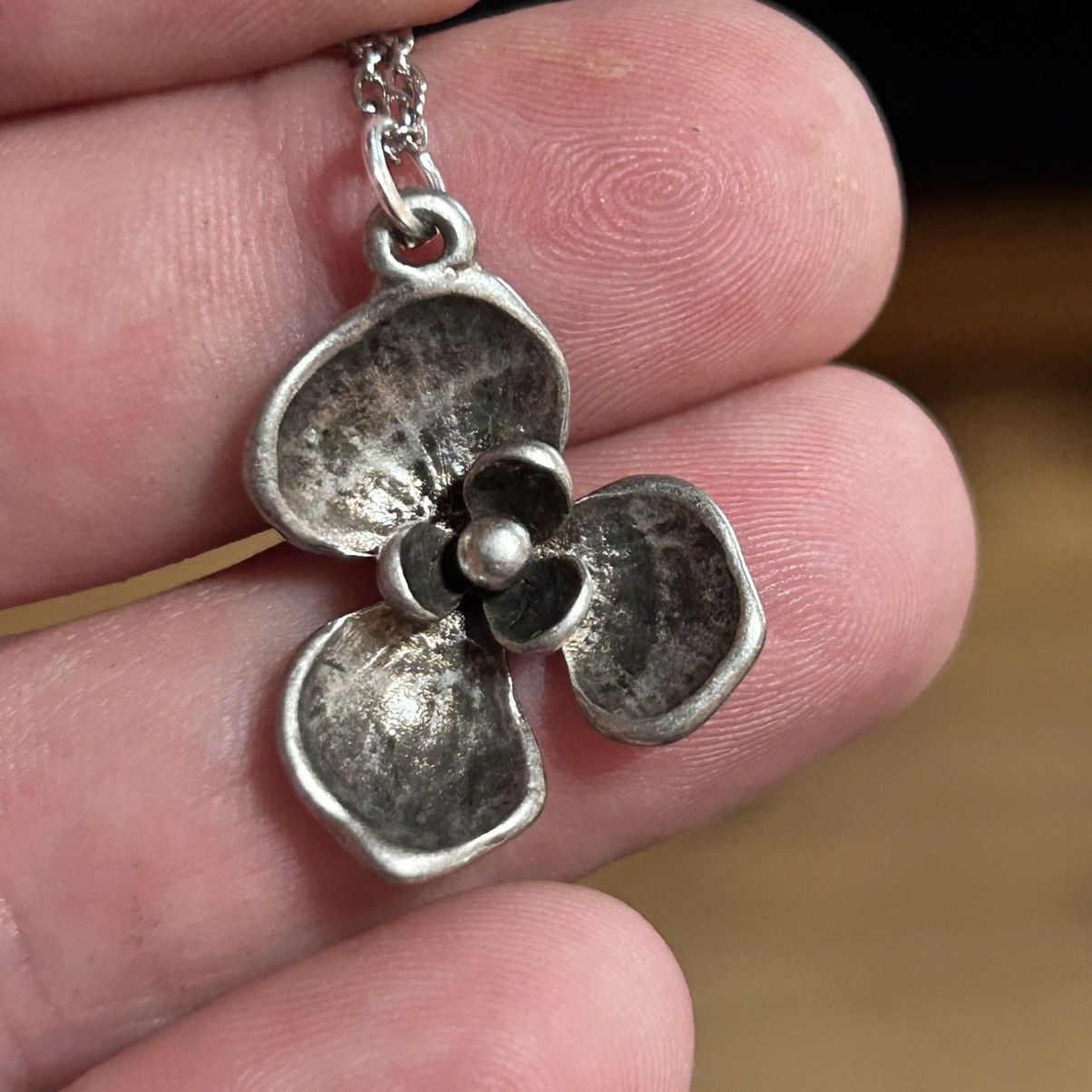Handmade Handcrafted salvaged vintage floral pendant necklace Size ONE SIZE - 2 Thumbnail