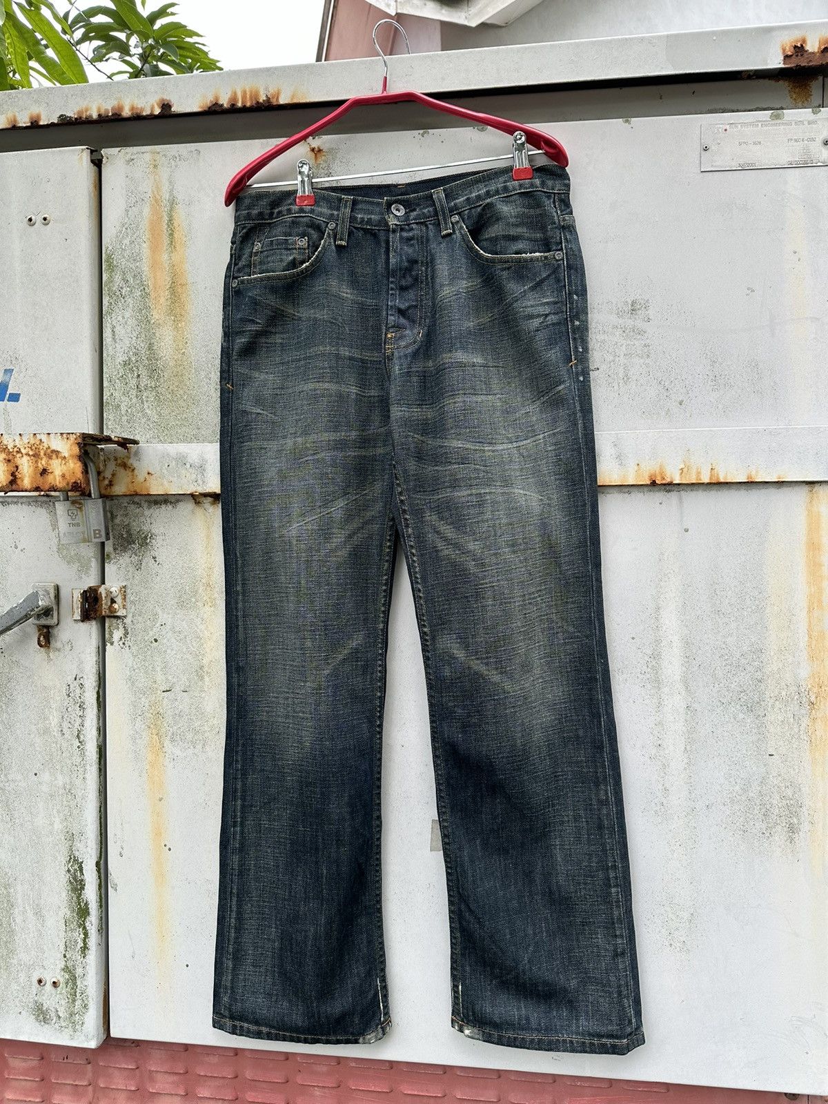 Salvage 👹Vintage Selvedge Bootcut Jeans Made In USA Size US 30 / EU 46 - 2 Thumbnail