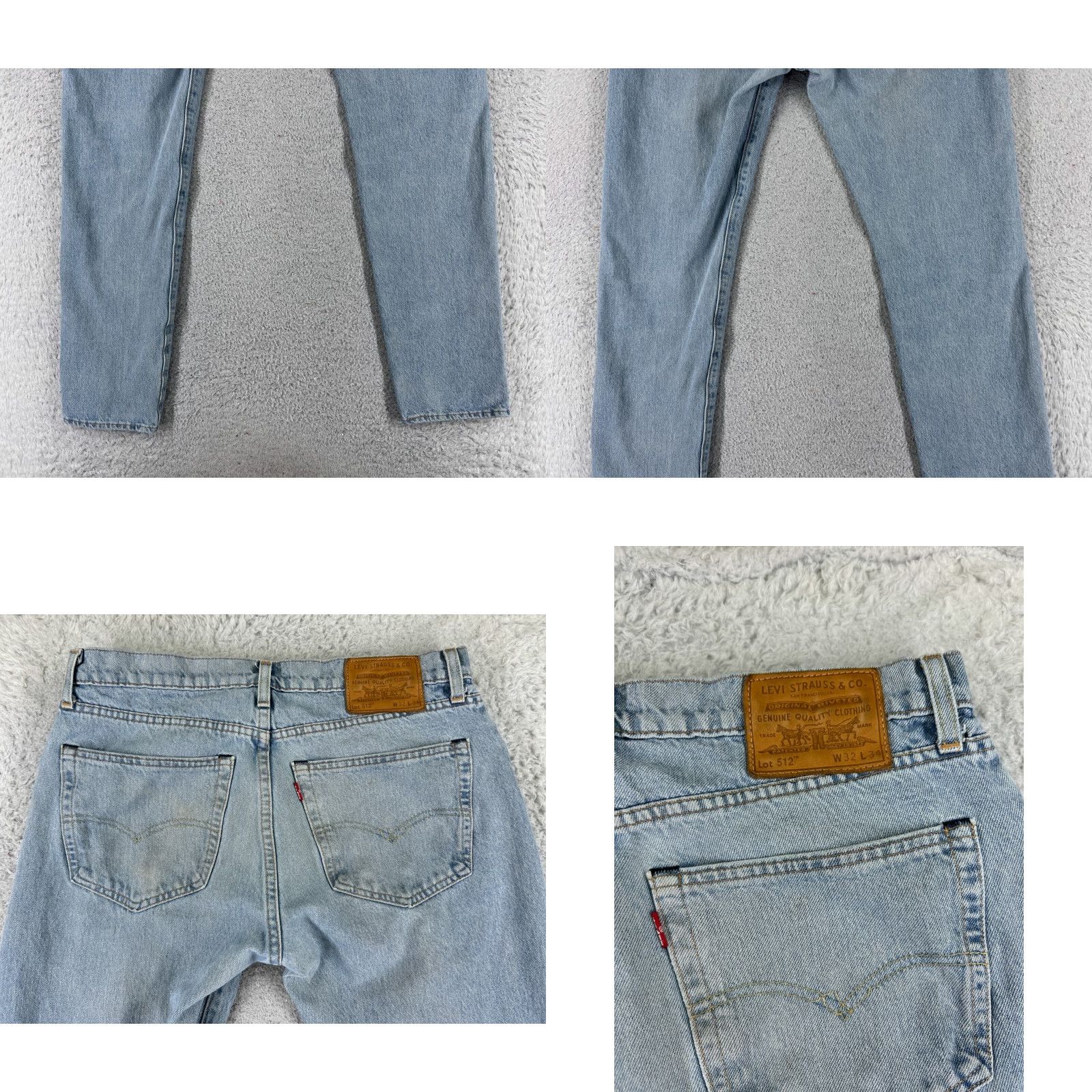 Levi's Levi's 512 Jeans Denim Blue 32x31 Regular 5-Pocket Distressed Stretch Cotton Cotton Vintage No Size US 32 / EU 48 - 9 Thumbnail