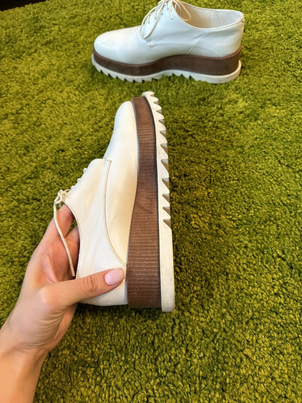 Genuine Leather × Jil Sander Jil Sander avant garde real leather brogues platform shoes Size US 7 / IT 37 - 6 Thumbnail